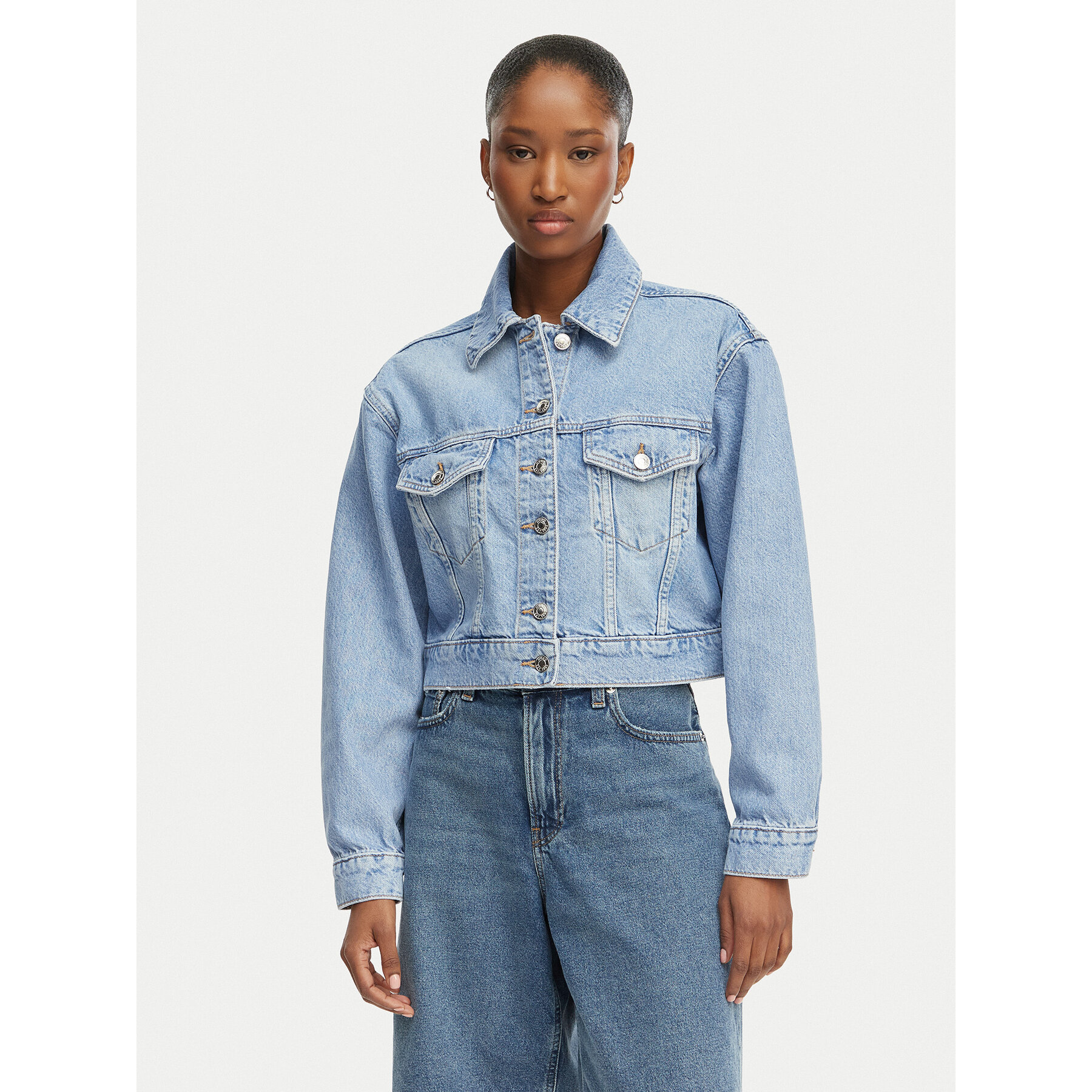 HUGO Kurtka jeansowa Galatea 50557043 Niebieski jasny Regular Fit