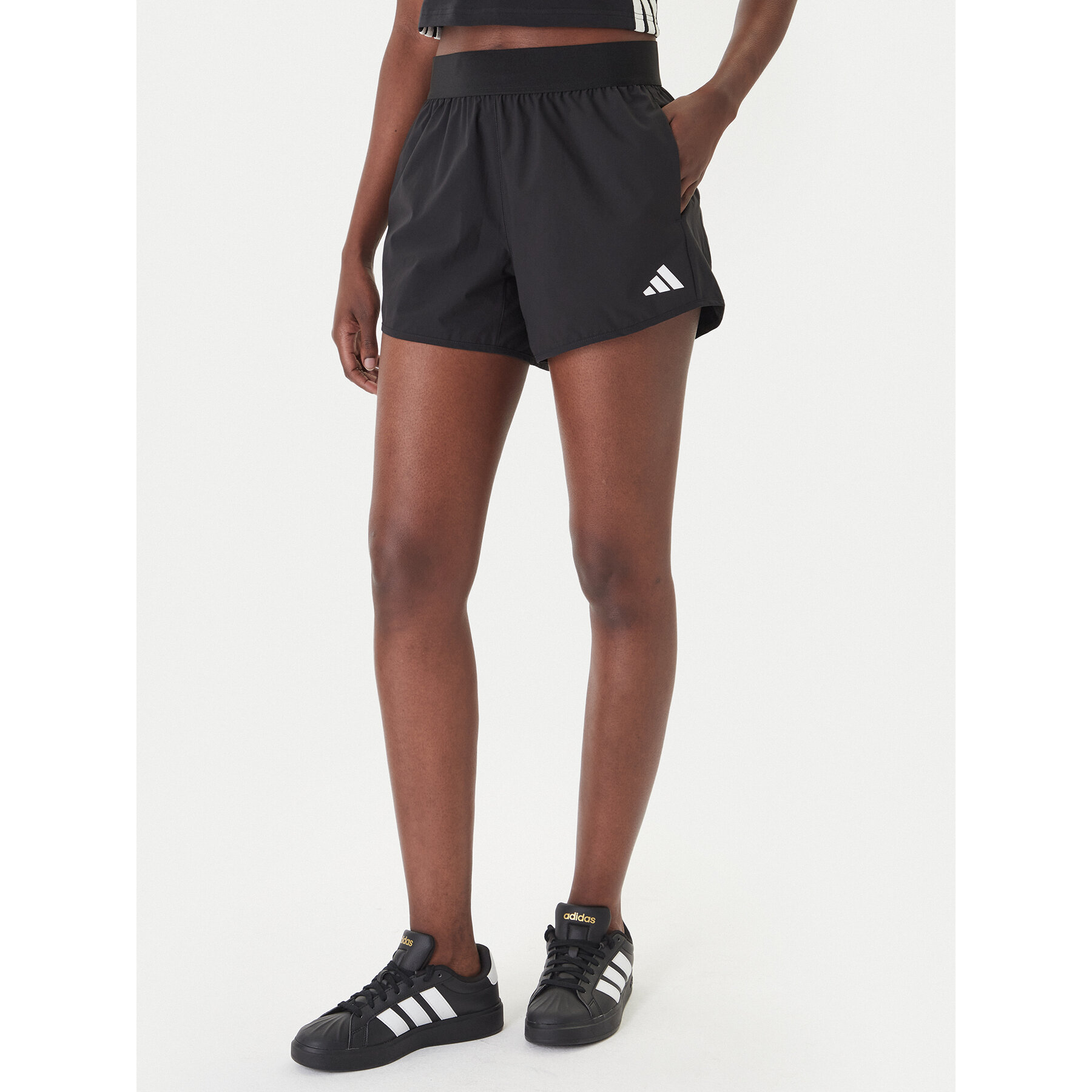 adidas Szorty sportowe Pacer Workout Flex KC9554 Czarny Regular Fit