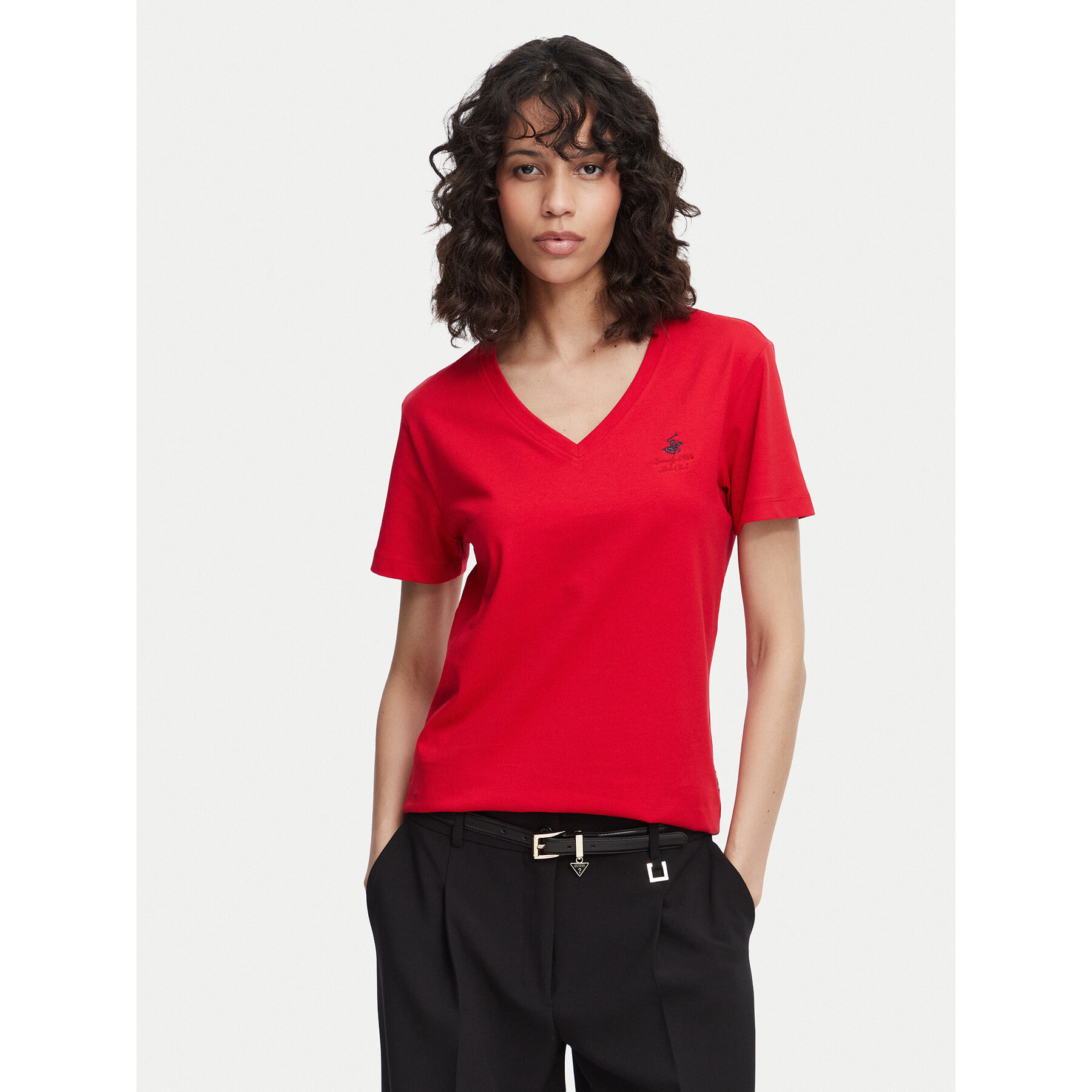 Beverly Hills Polo Club T-Shirt P-SS26W-TS516518 Czerwony Regular Fit