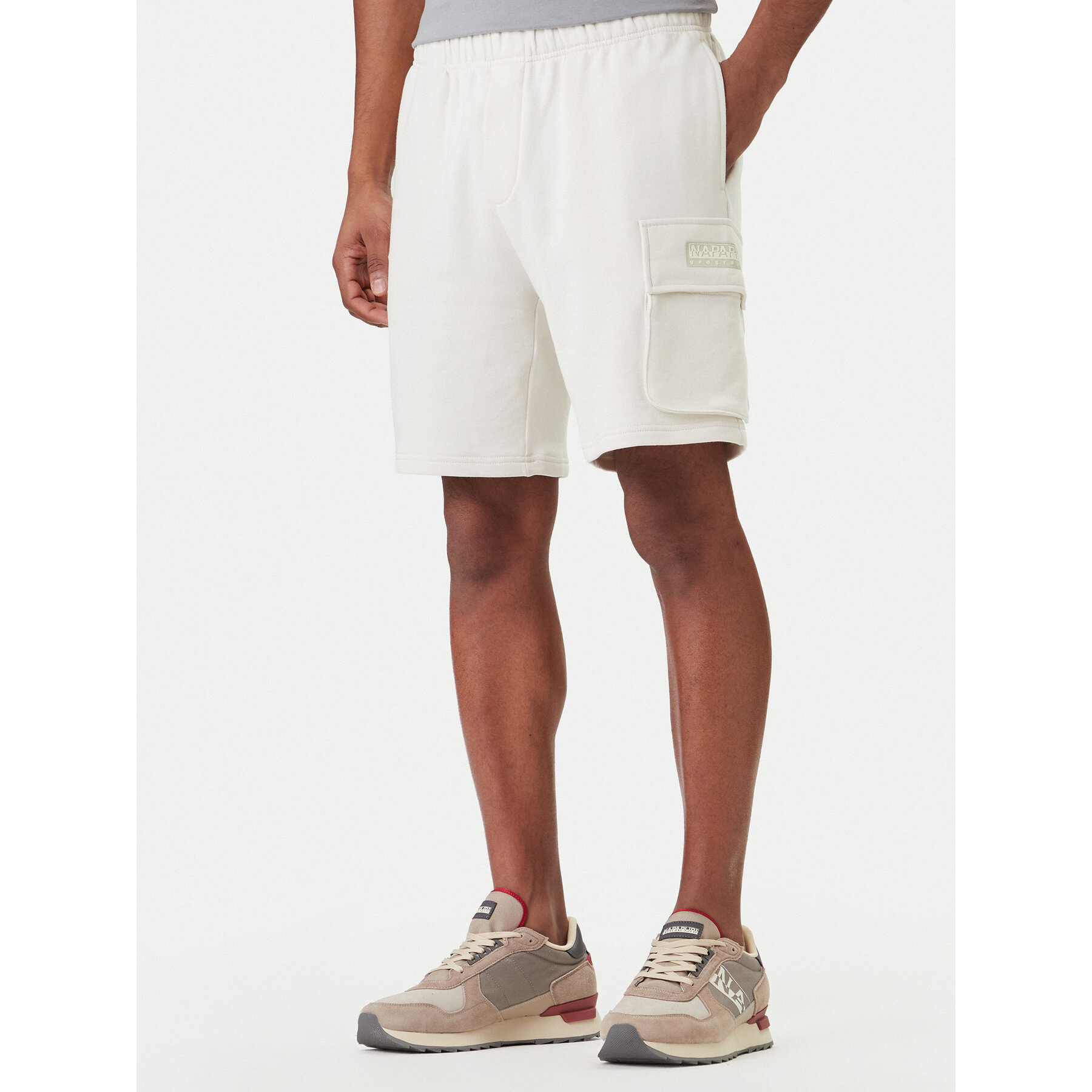 Napapijri Szorty sportowe N-Box Logo Cargo NP0A4I59 Biały Regular Fit