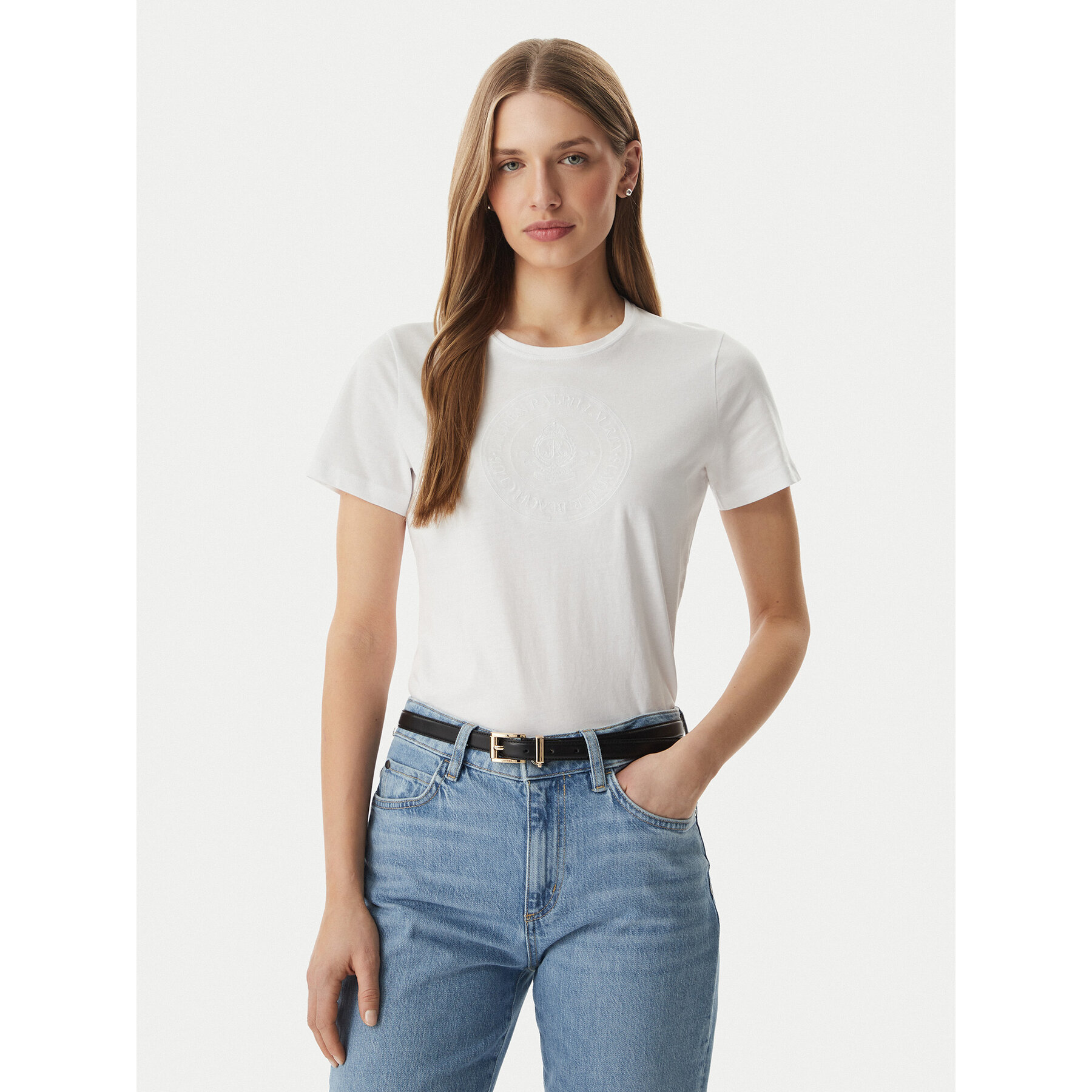 LAUREN RALPH LAUREN T-Shirt 200P09106004 Biały Relaxed Fit