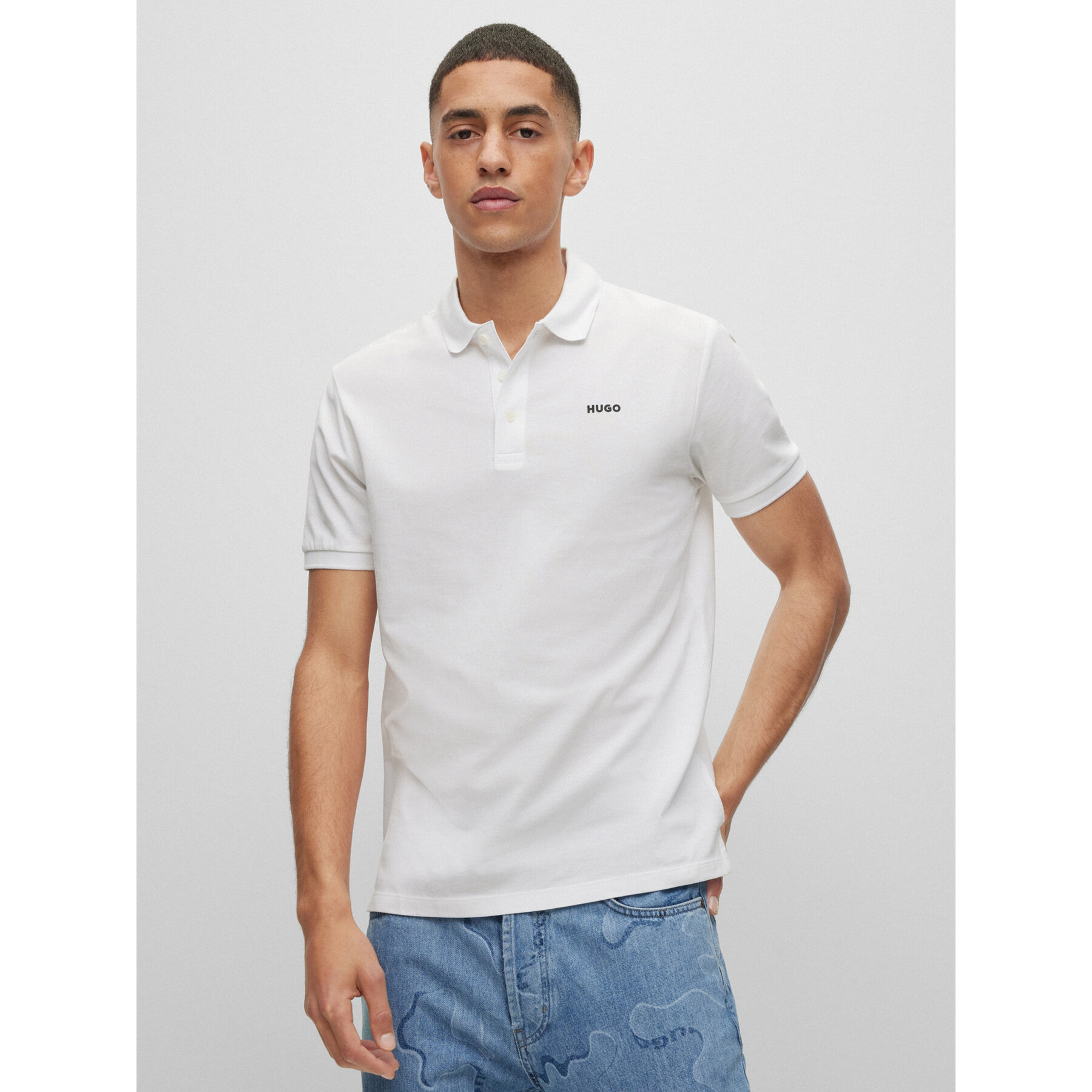 Hugo Polo Donos222 50466182 Biały Regular Fit