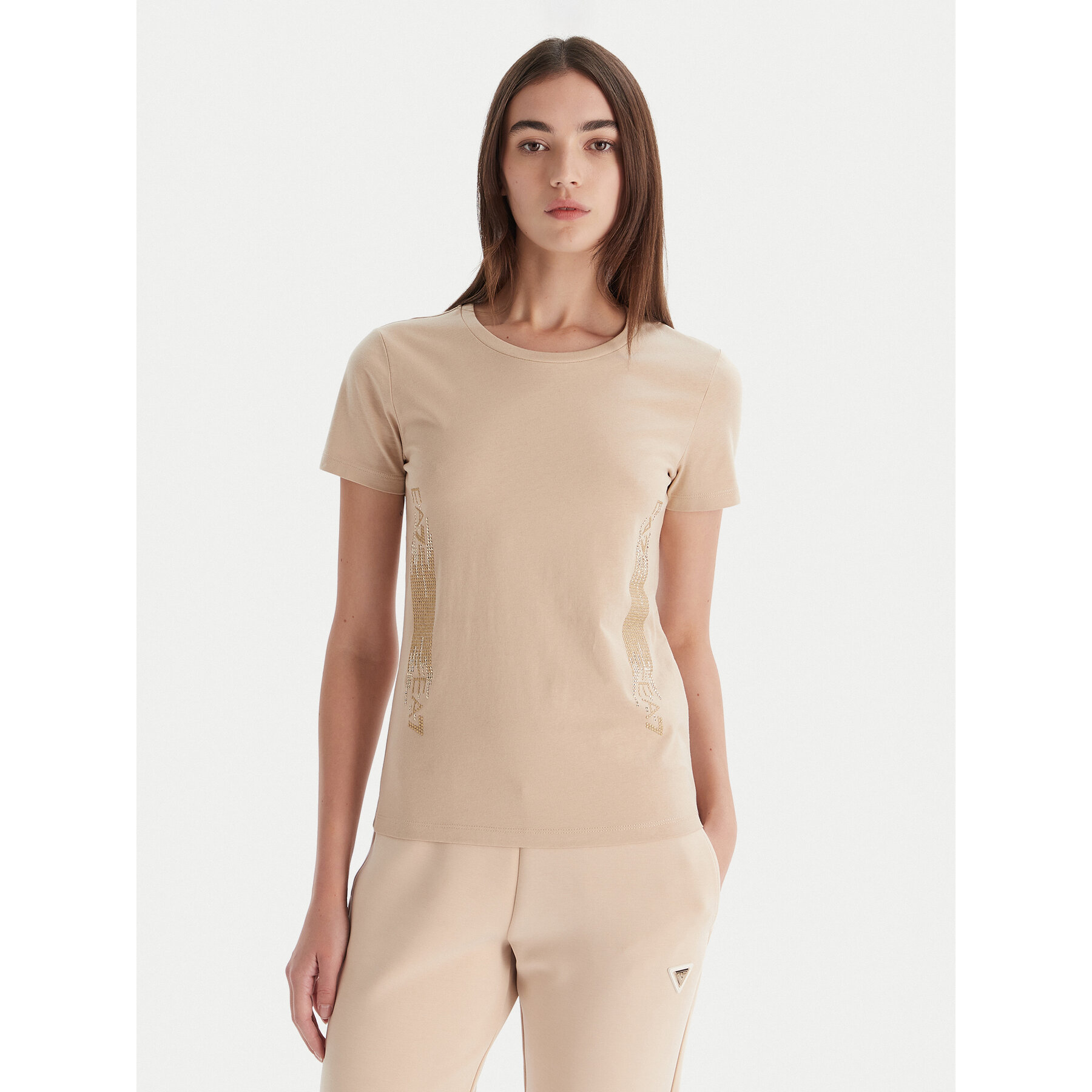 EA7 Emporio Armani T-Shirt 7W000521 AF12503 U1046 Beżowy Regular Fit