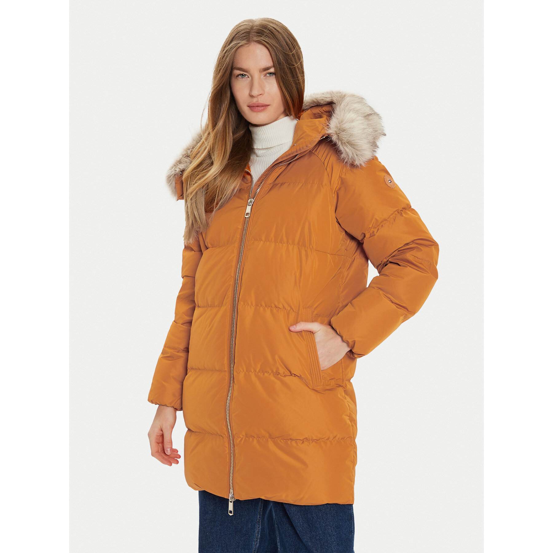 Tommy Hilfiger Kurtka puchowa WW0WW42743 Pomarańczowy Regular Fit