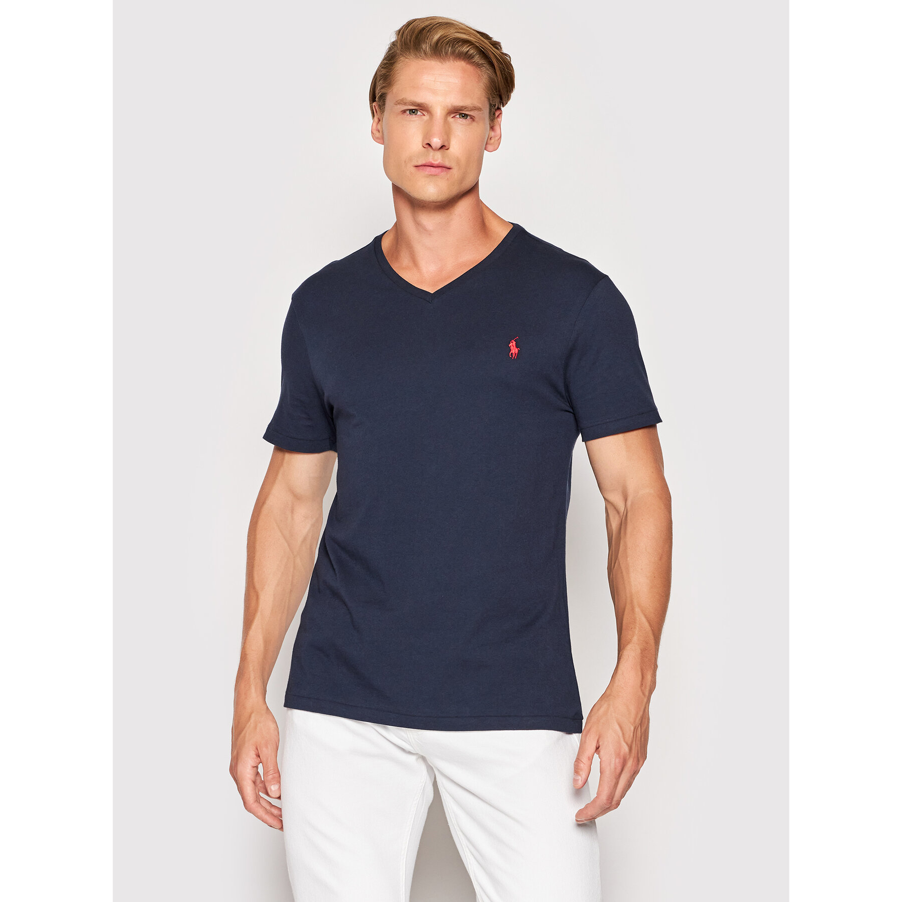 Polo Ralph Lauren T-Shirt 710671453091 Granatowy Custom Slim Fit