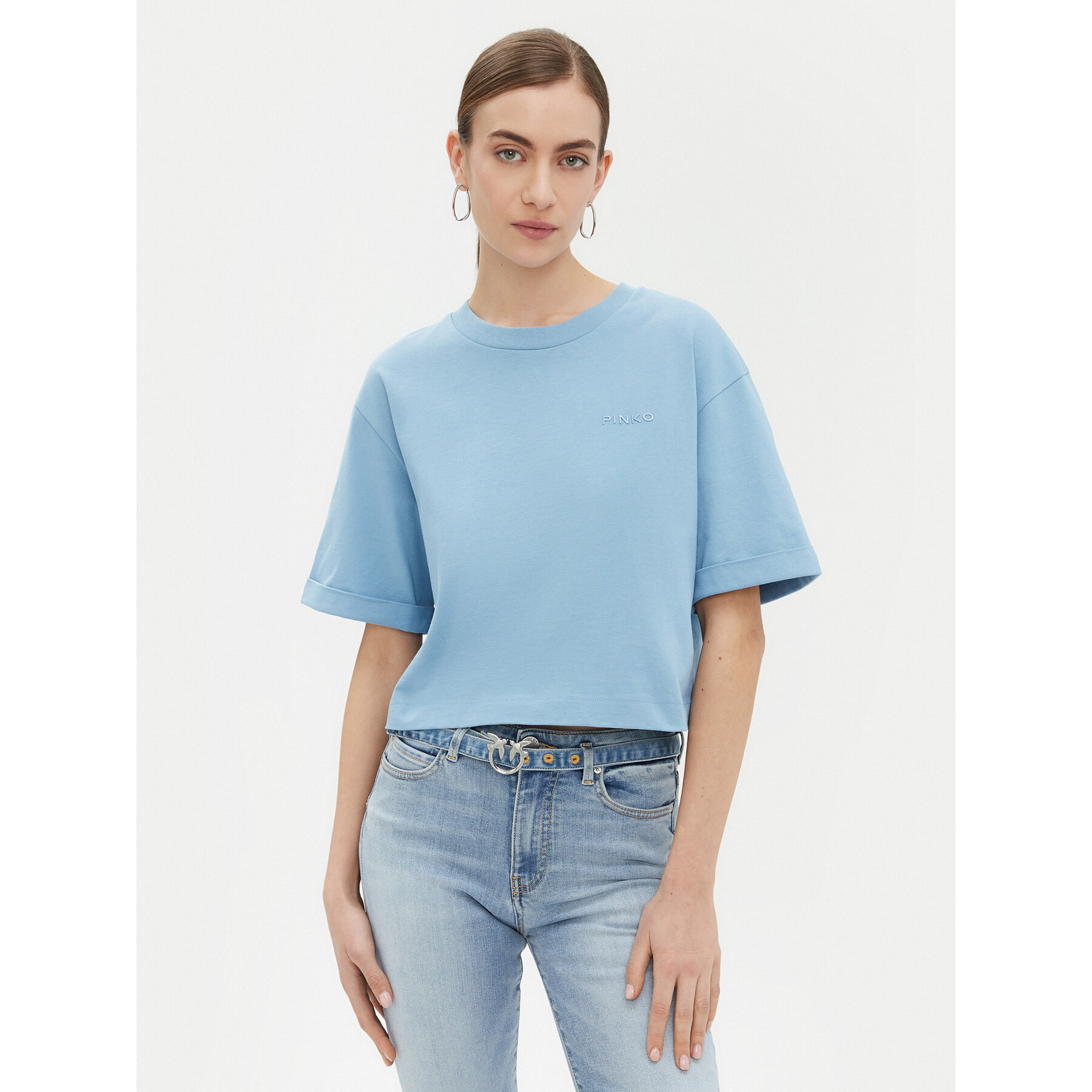 PINKO T-Shirt 104882 A2HN Niebieski Regular Fit