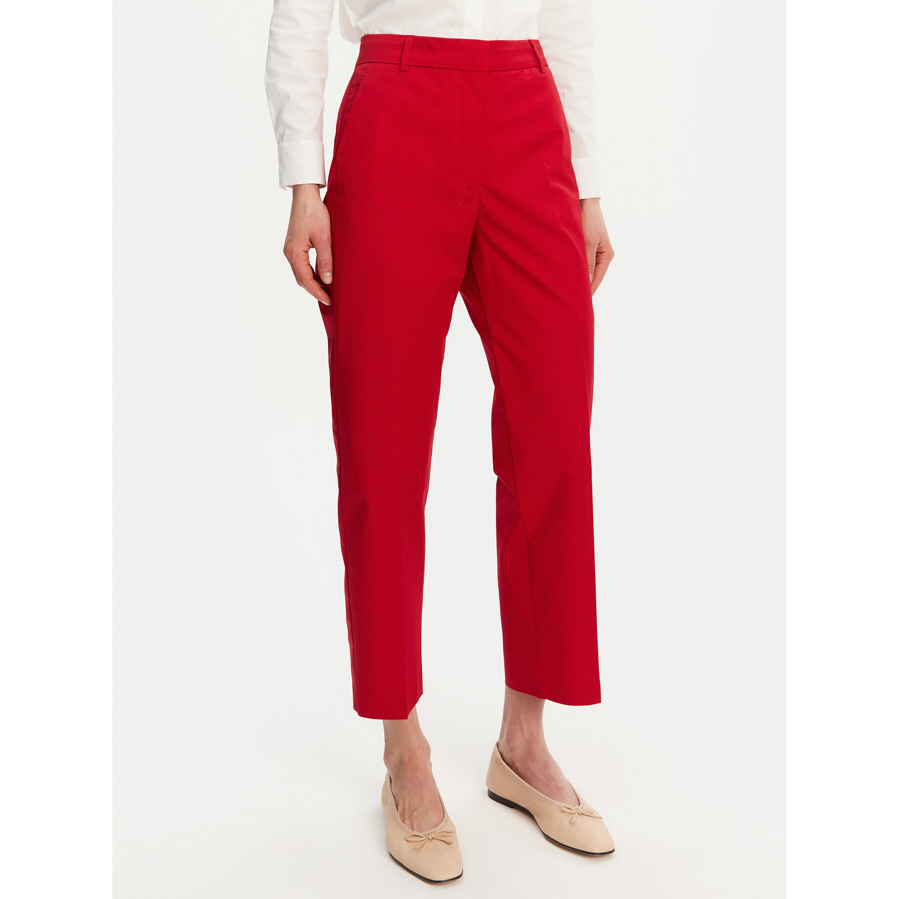 Tommy Hilfiger Chinosy WW0WW40504 Czerwony Straight Fit