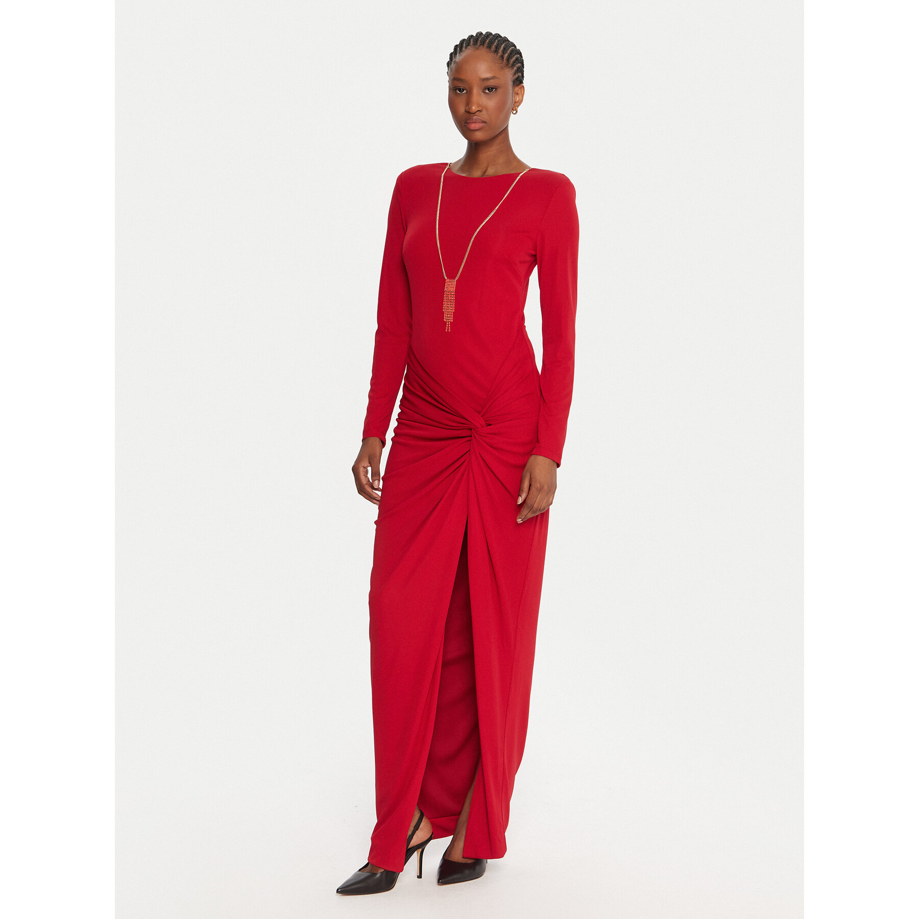 Fracomina Sukienka wieczorowa FQ25WD3006W62601 Czerwony Slim Fit