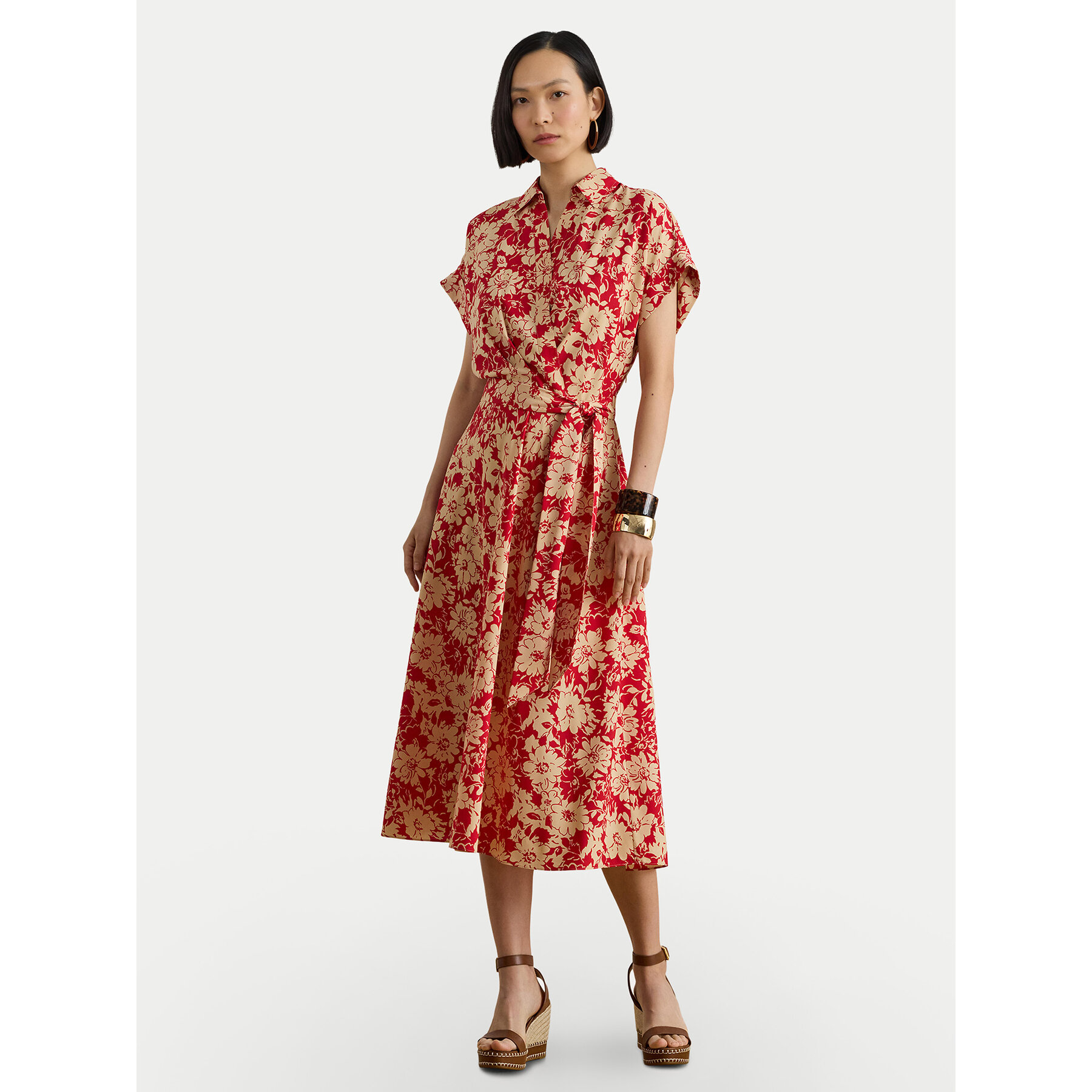 LAUREN RALPH LAUREN Sukienka koszulowa 200P08692001 Czerwony Regular Fit