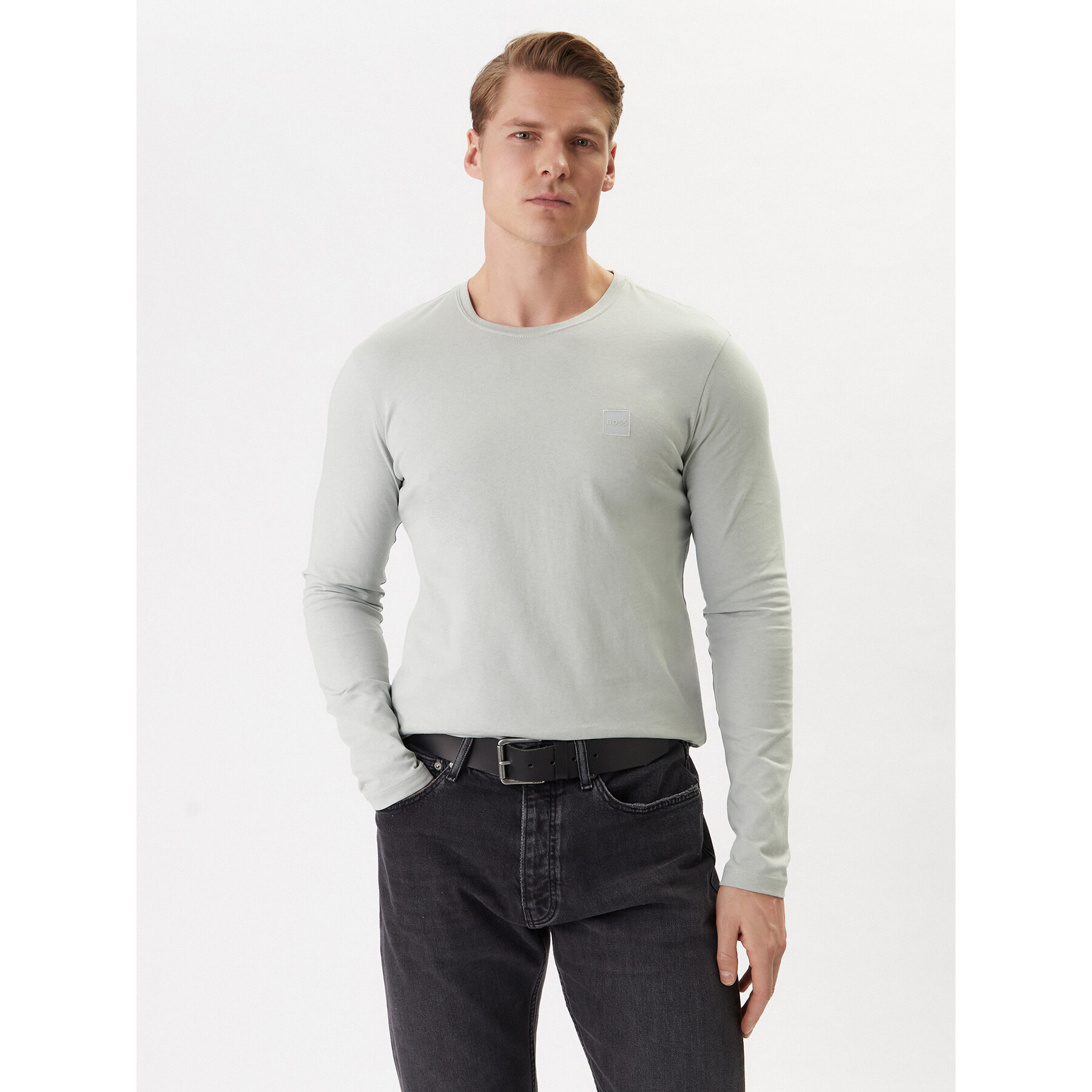 BOSS Longsleeve Tacks 50512111 Szary Regular Fit