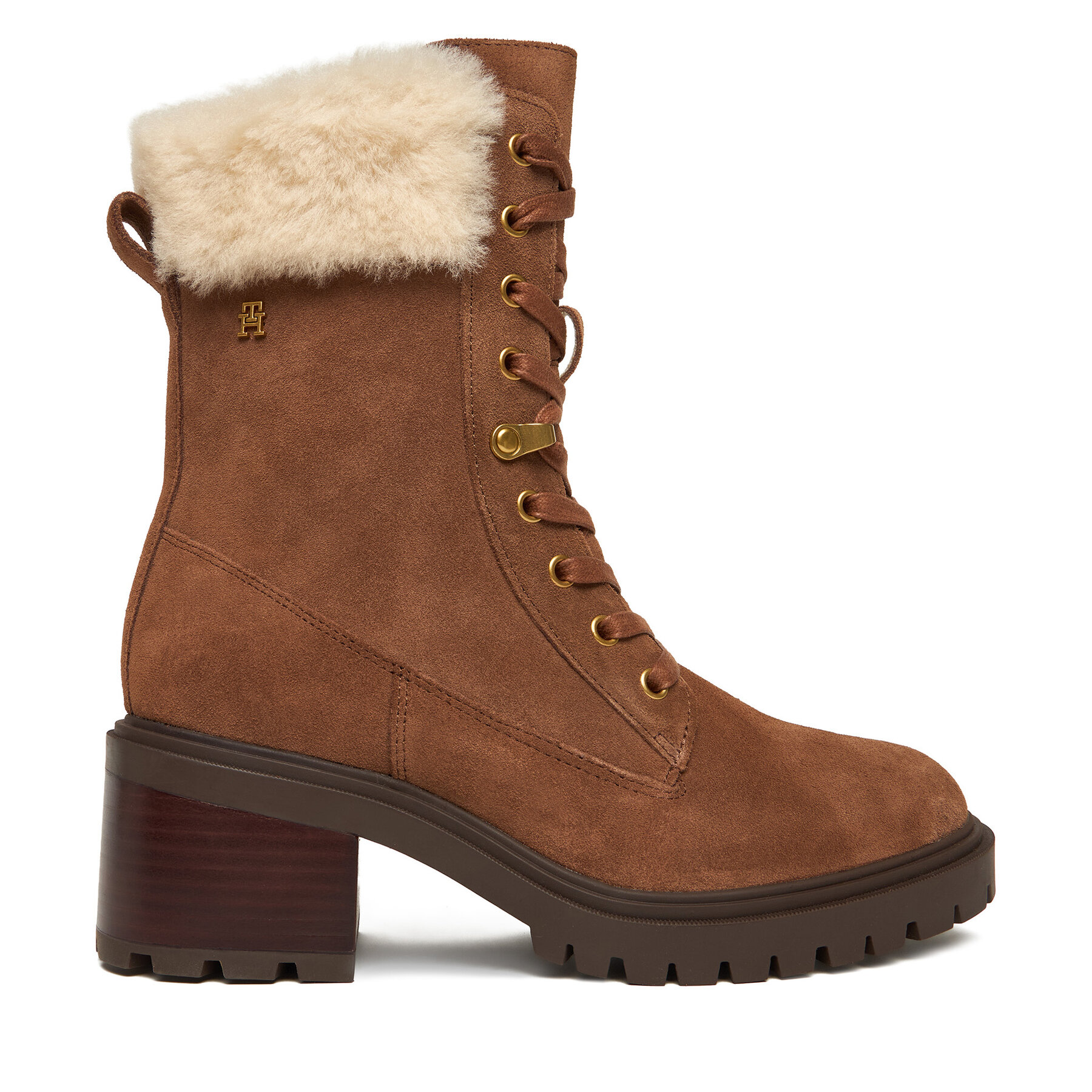 Tommy Hilfiger Trzewiki Th Shearling Lace Up Boot FW0FW08999 Brązowy