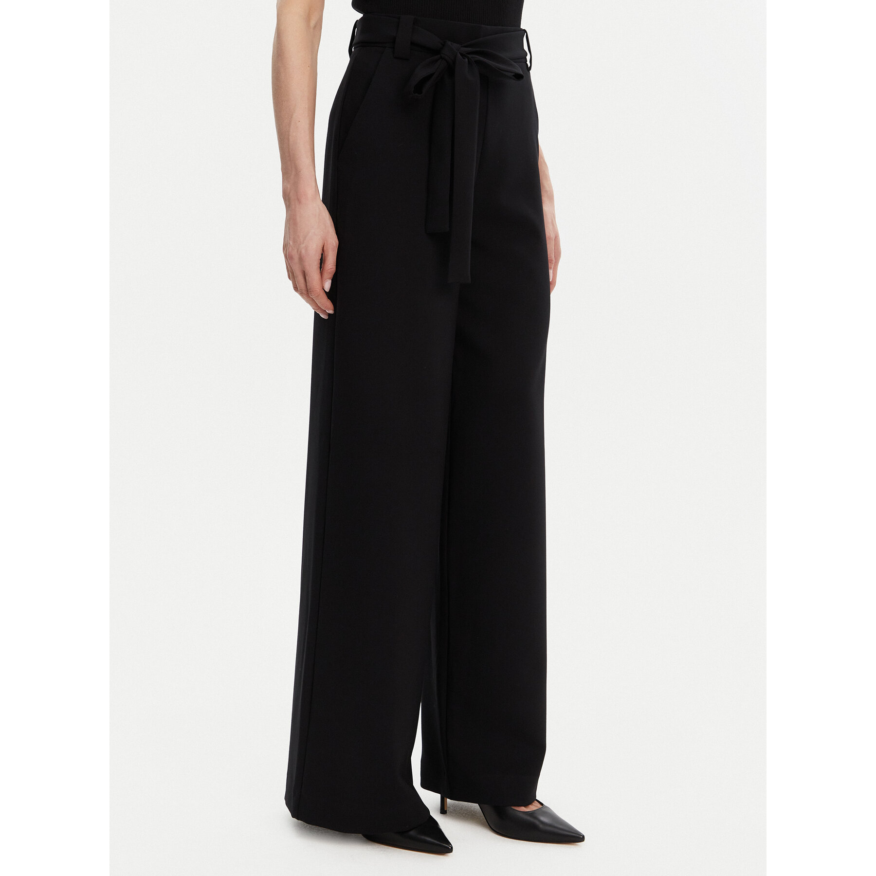 French Connection Spodnie palazzo 74QZH Czarny Regular Fit