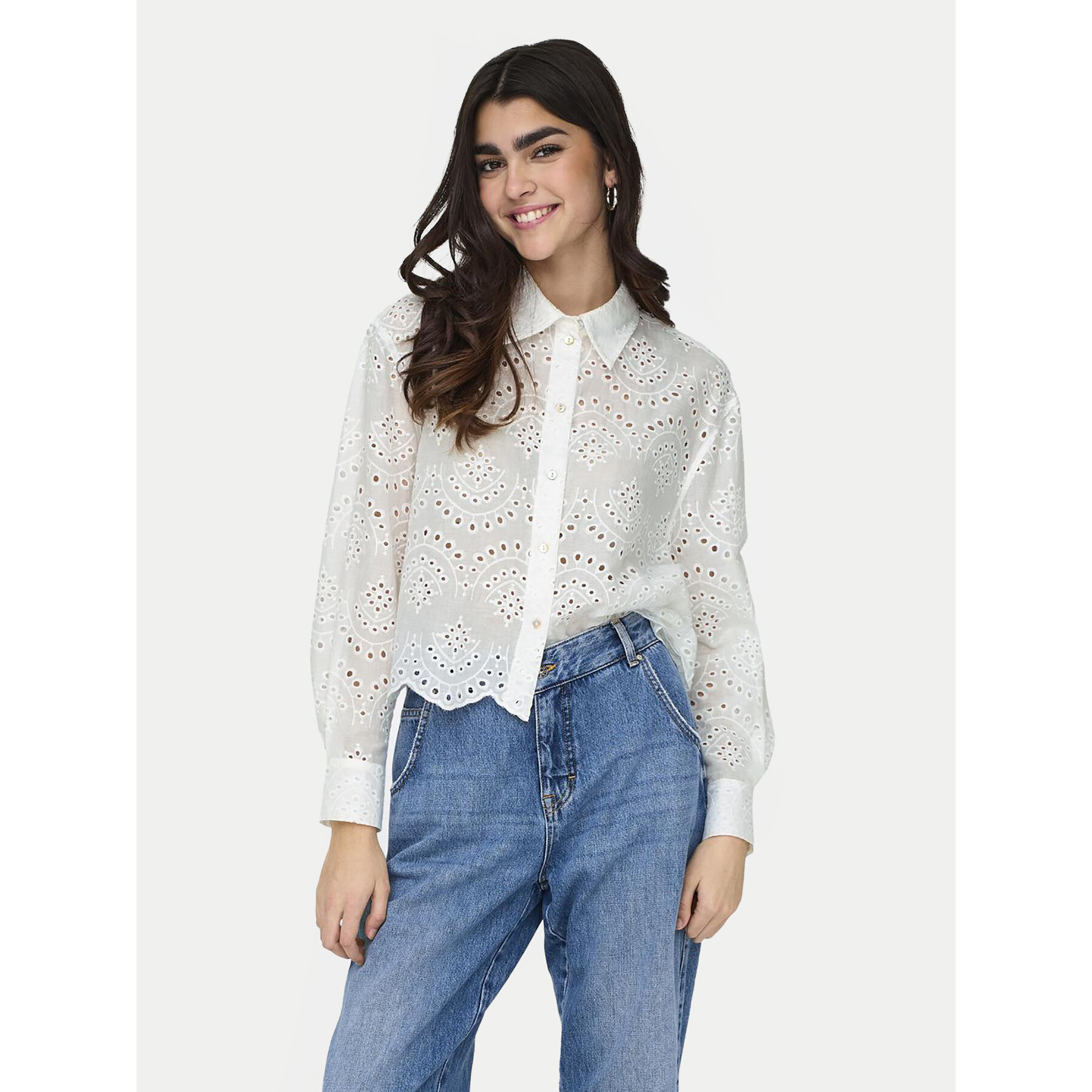 ONLY Koszula Valais 15269568 Biały Loose Fit