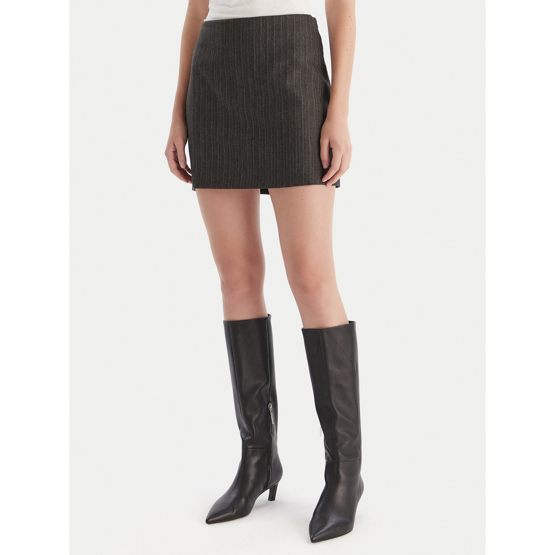 Marella Spódnica mini Litanie 2523106112 Szary Slim Fit