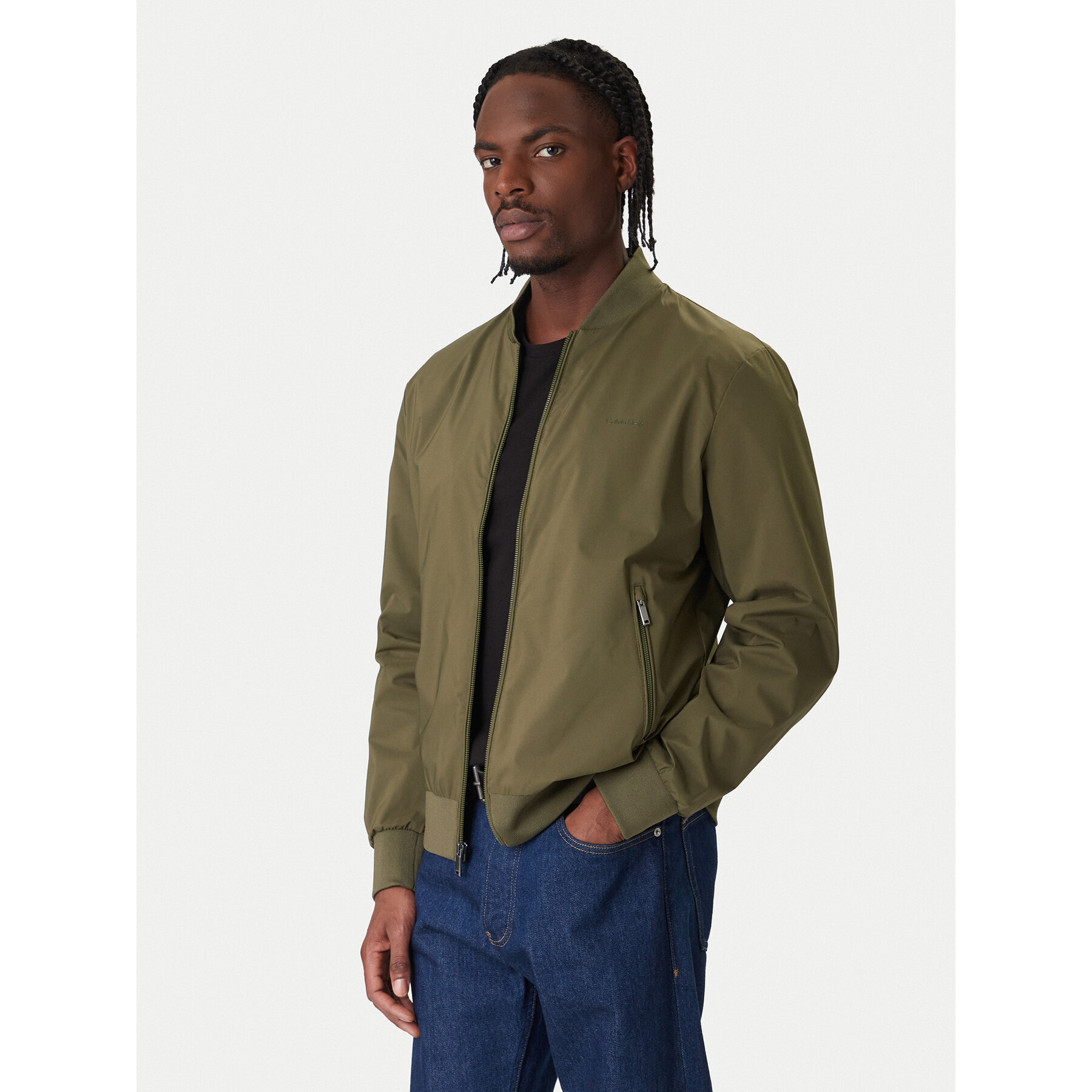 Calvin Klein Kurtka bomber LV040FM512 Khaki Regular Fit