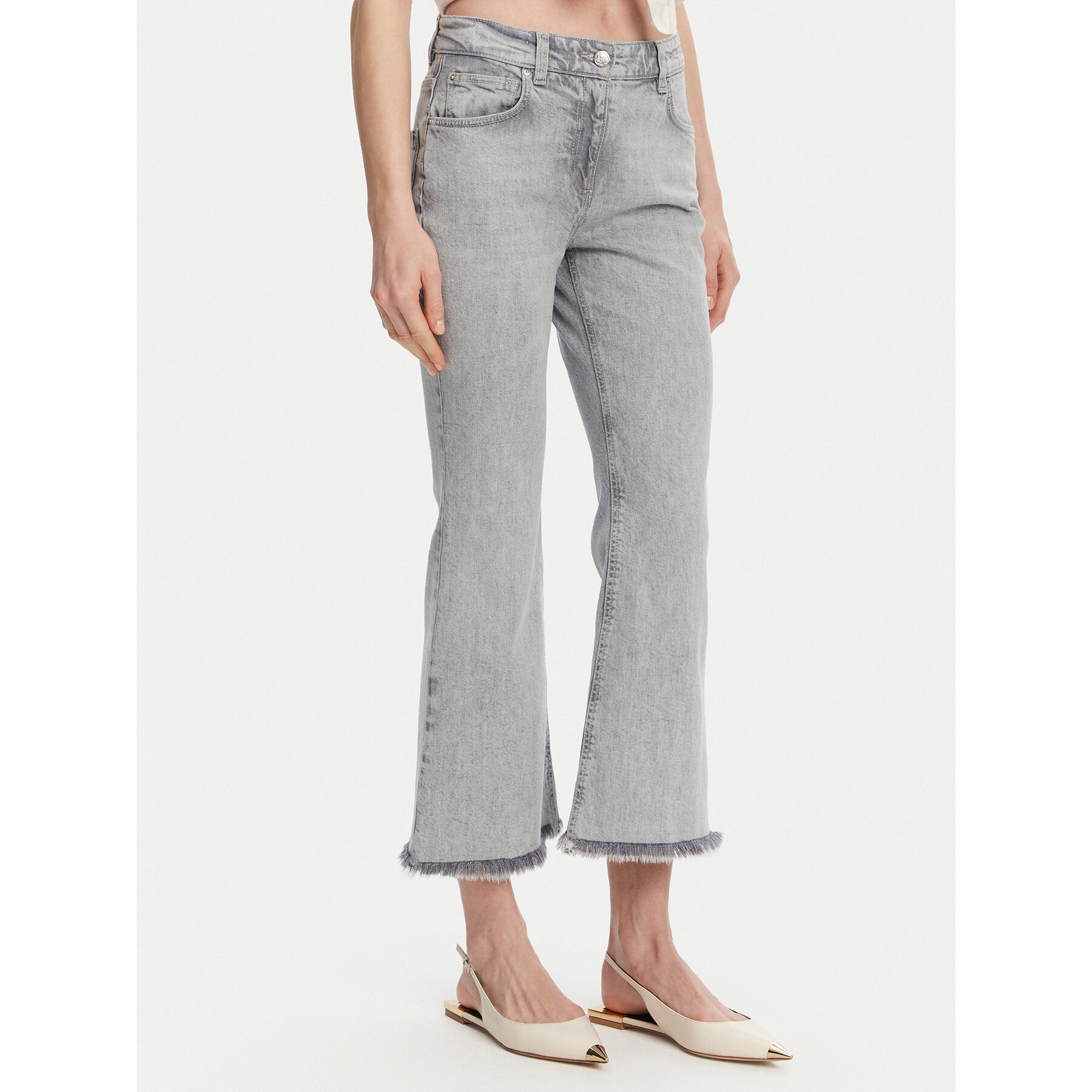 Marella Jeansy Fcrop 2513181114 Szary Flare Fit