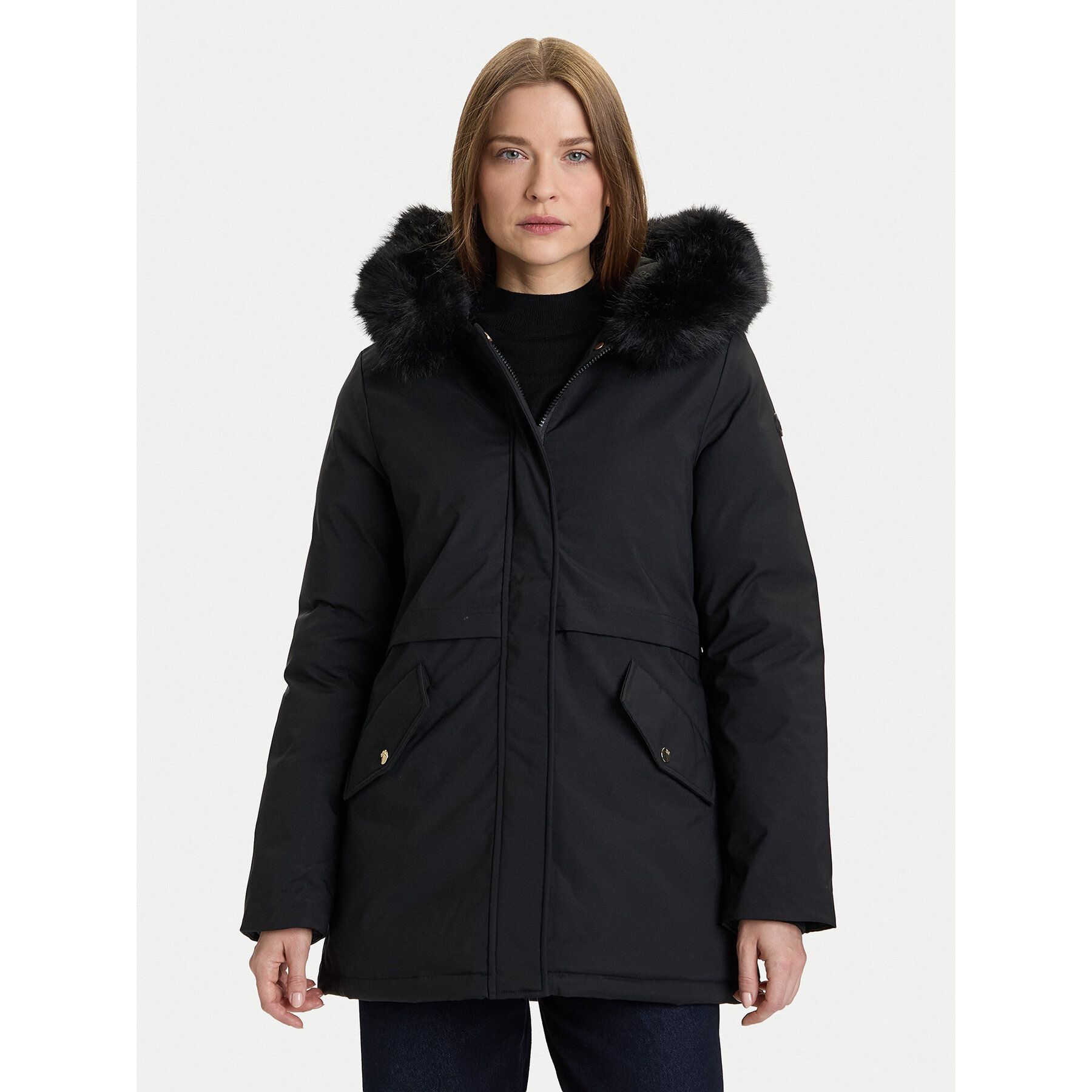Rinascimento Kurtka zimowa CFC0122158003 Czarny Regular Fit