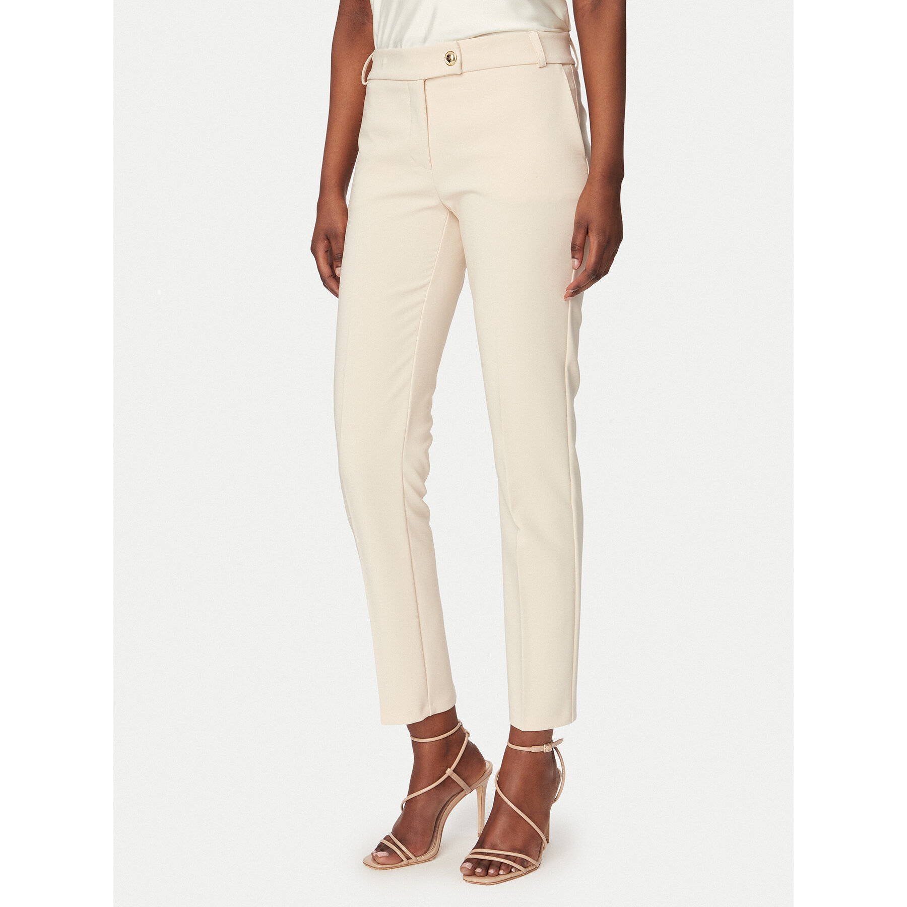 Rinascimento Spodnie materiałowe CFC0128638003 Beżowy Slim Fit
