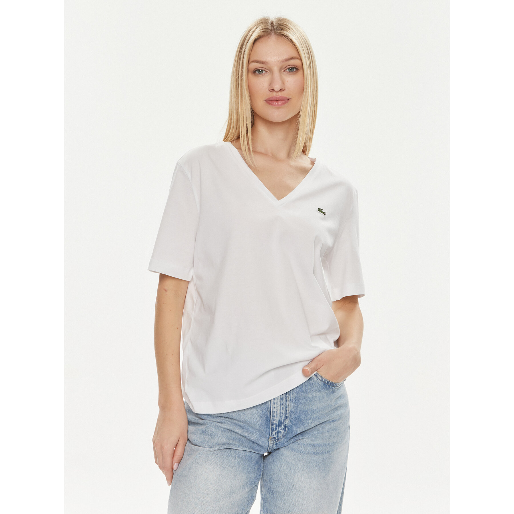 Lacoste T-Shirt TF7300 Biały Regular Fit