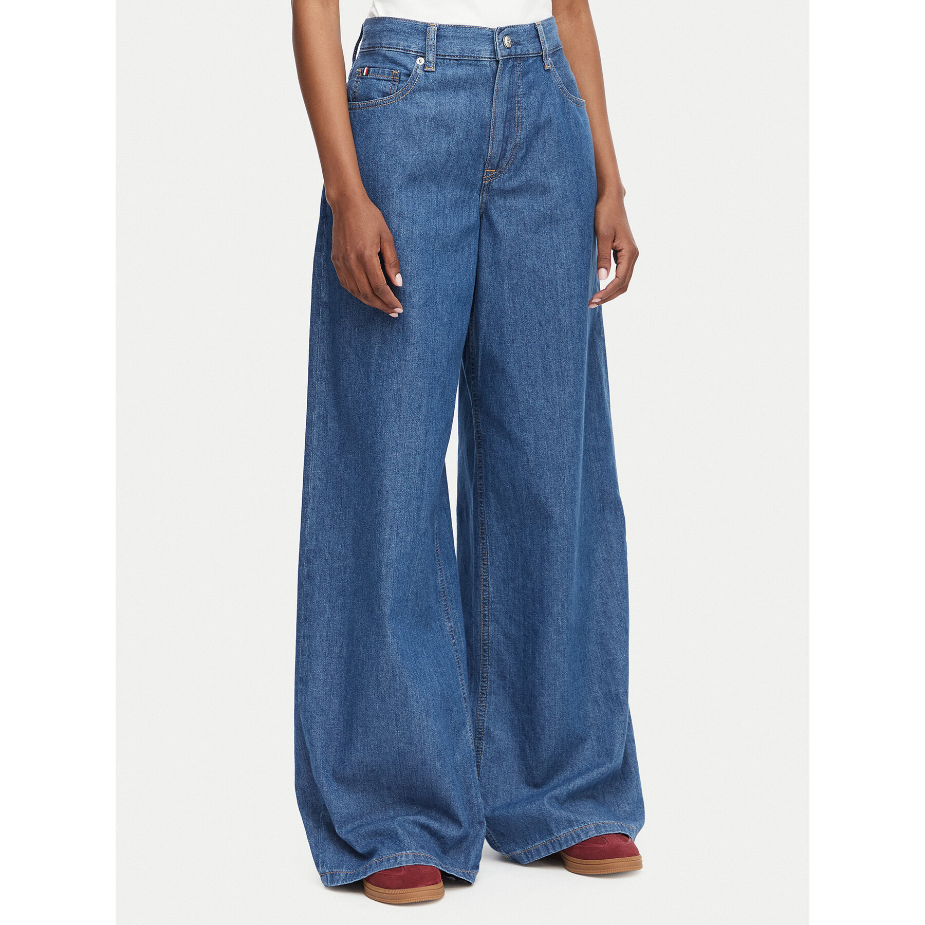 Tommy Hilfiger Jeansy 70'S WW0WW52156 Niebieski Wide Leg