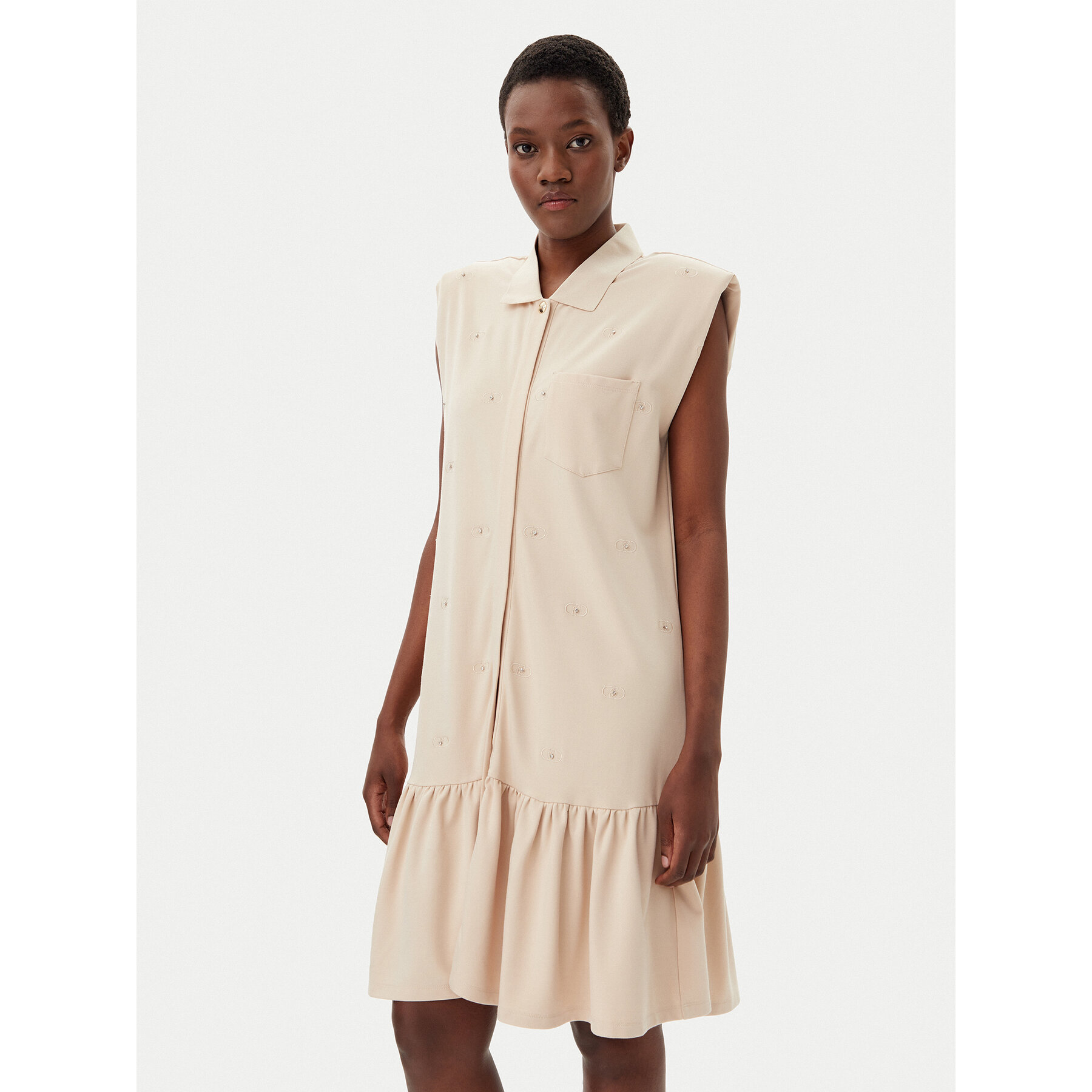Liu Jo Sport Sukienka koszulowa TA5191 J5942 Beżowy Regular Fit