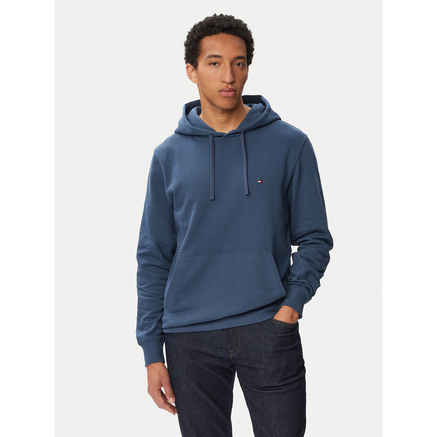 Tommy Hilfiger Bluza Essential Terry MW0MW37235 Niebieski Regular Fit