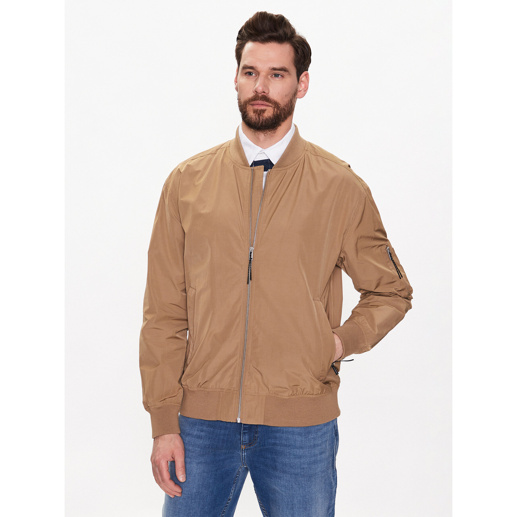 Lindbergh Kurtka bomber 30-321000 Brązowy Regular Fit