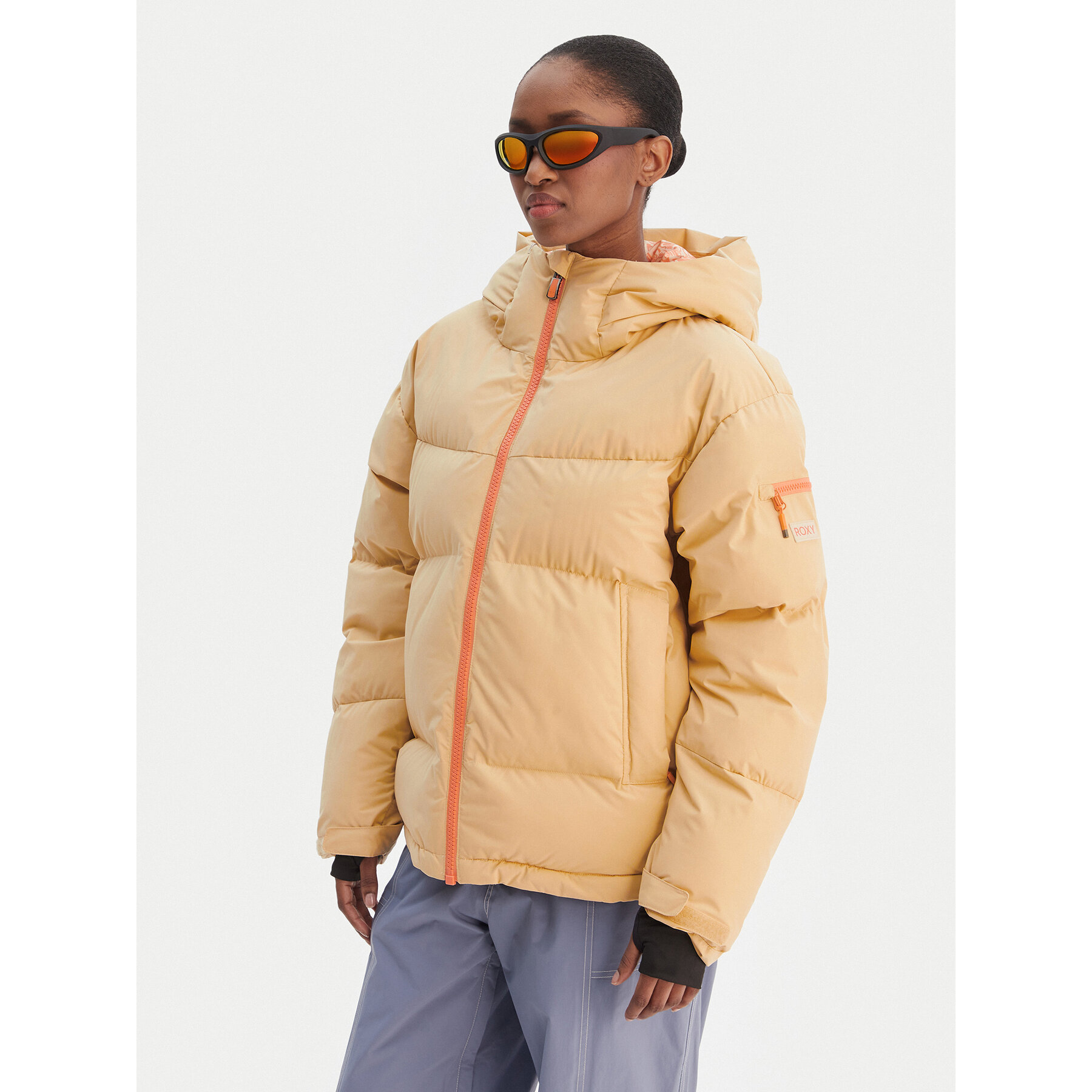 Roxy Kurtka narciarska Alofted Puffy ERJTJ03470 Beżowy Regular Fit
