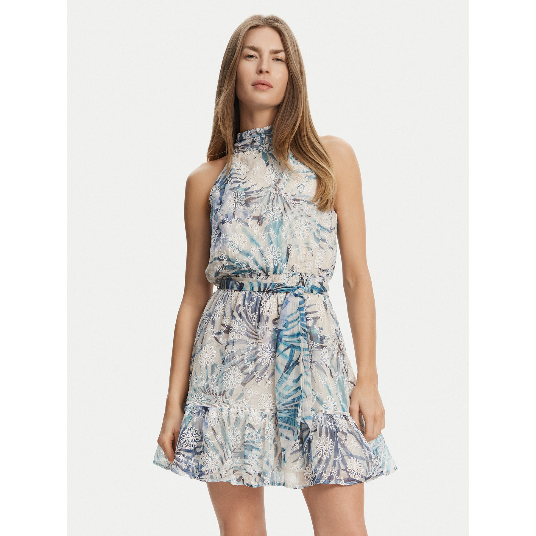 Guess Sukienka letnia W5GK15 W0WA2 Niebieski Regular Fit