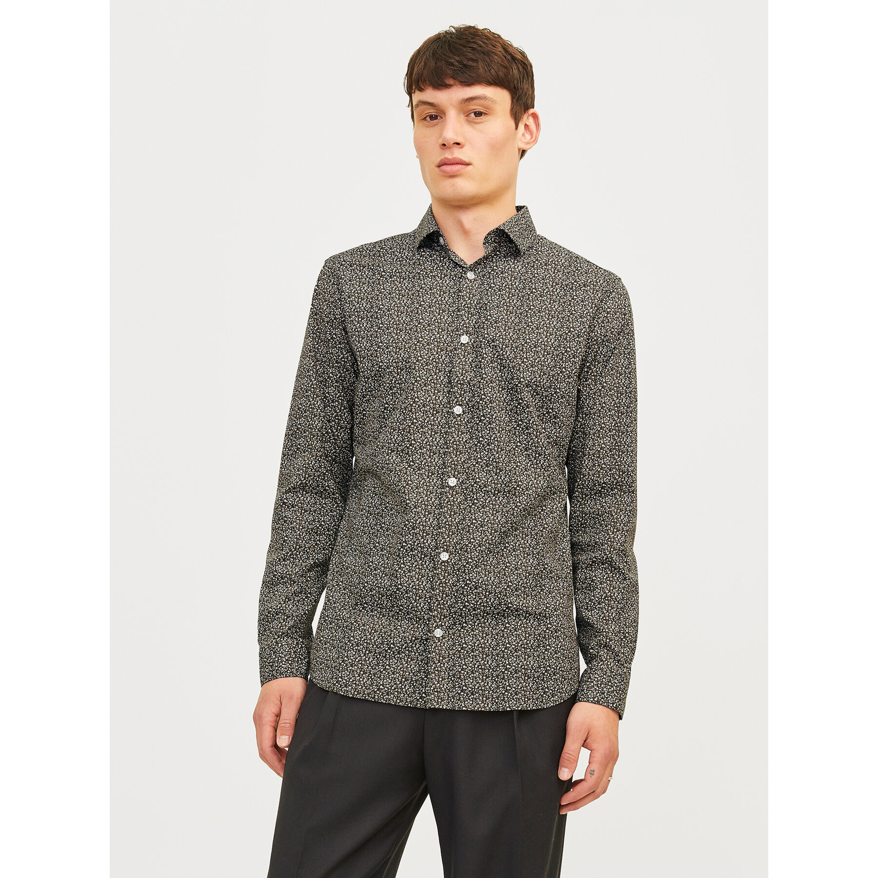 Jack & Jones Koszula Blackpool 12260625 Szary Slim Fit