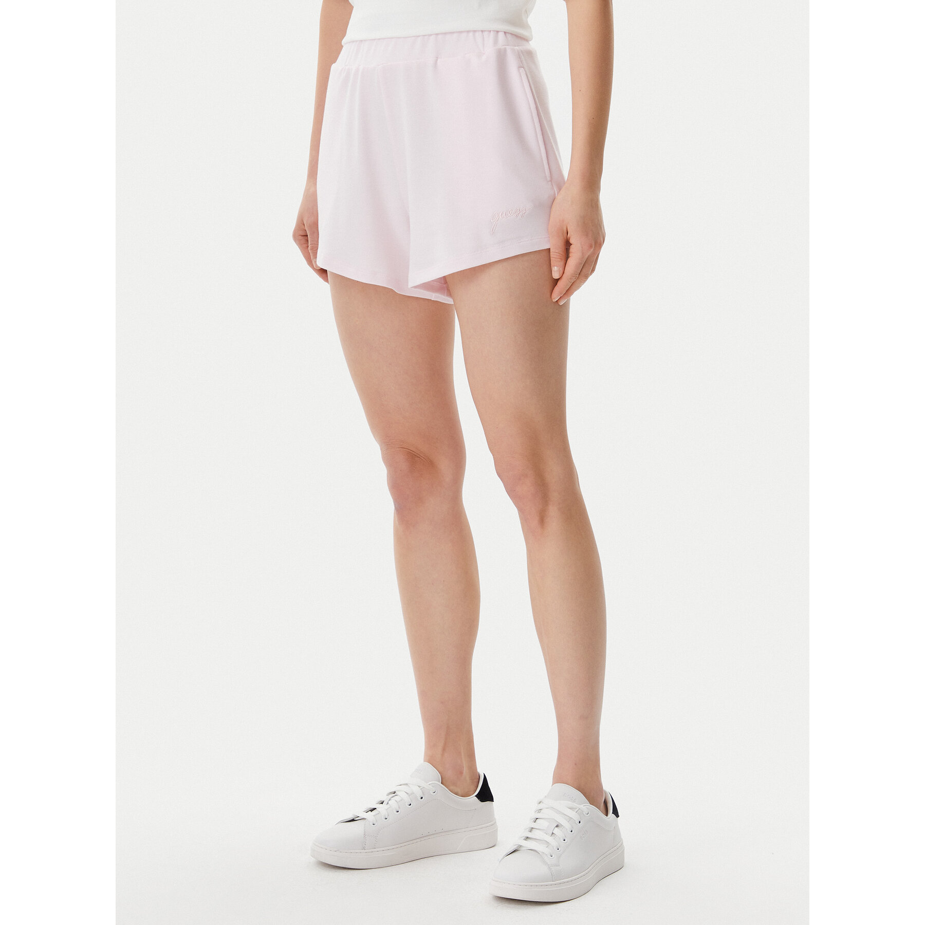 Guess Szorty materiałowe O5GD06 KCQP2 Różowy