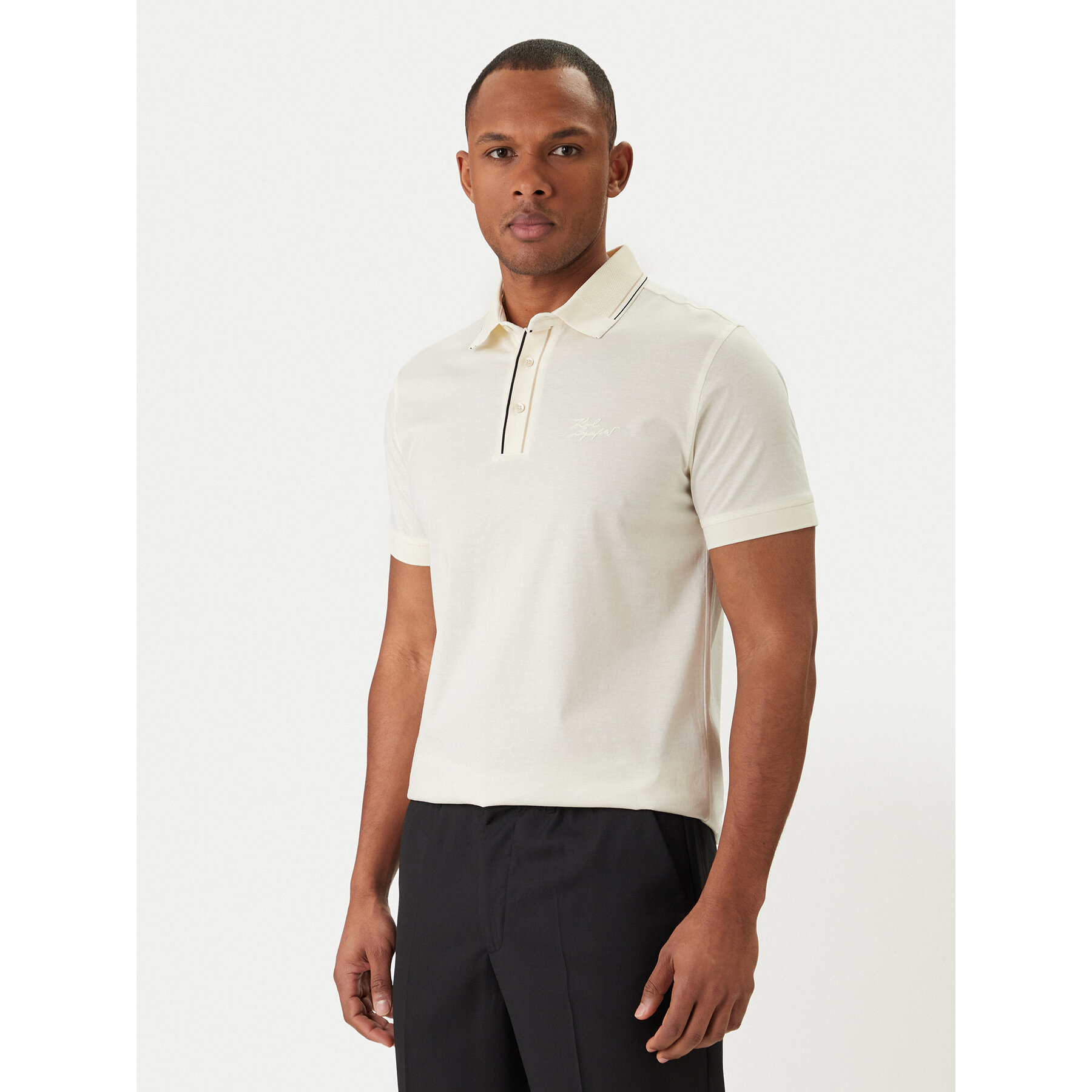 KARL LAGERFELD Polo 745002 562200 Écru Regular Fit