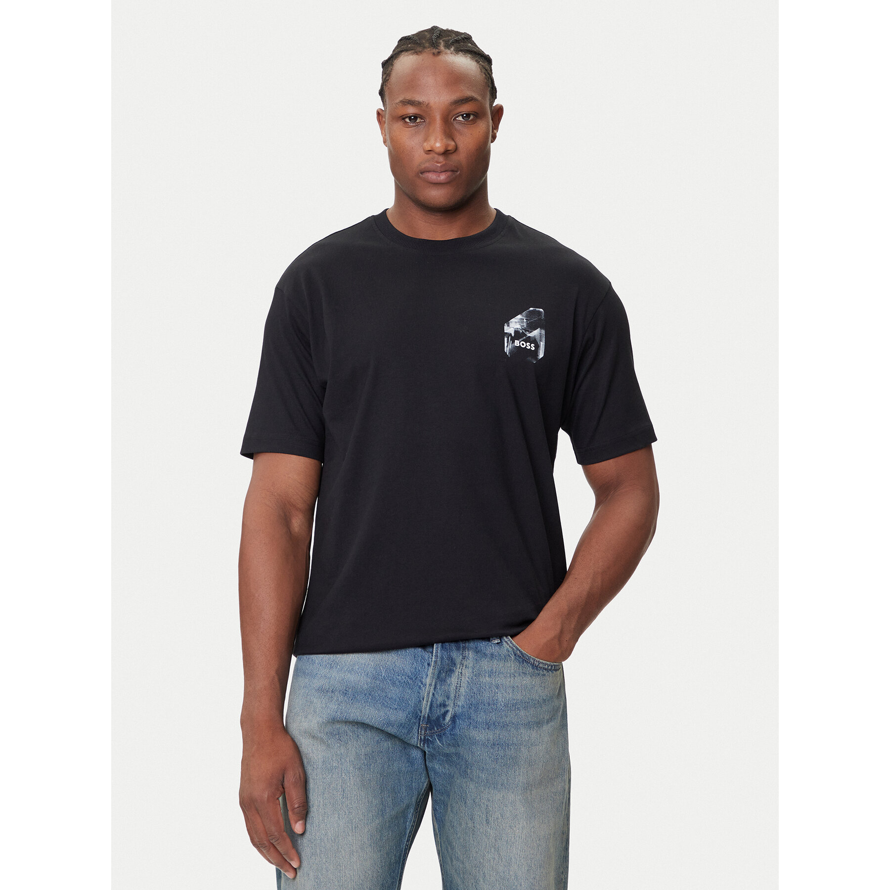 BOSS T-Shirt 50546374 Czarny Relaxed Fit