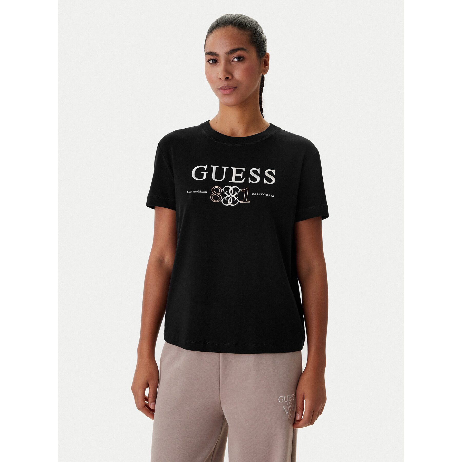 Guess T-Shirt V6RI13 KD772 Czarny Regular Fit