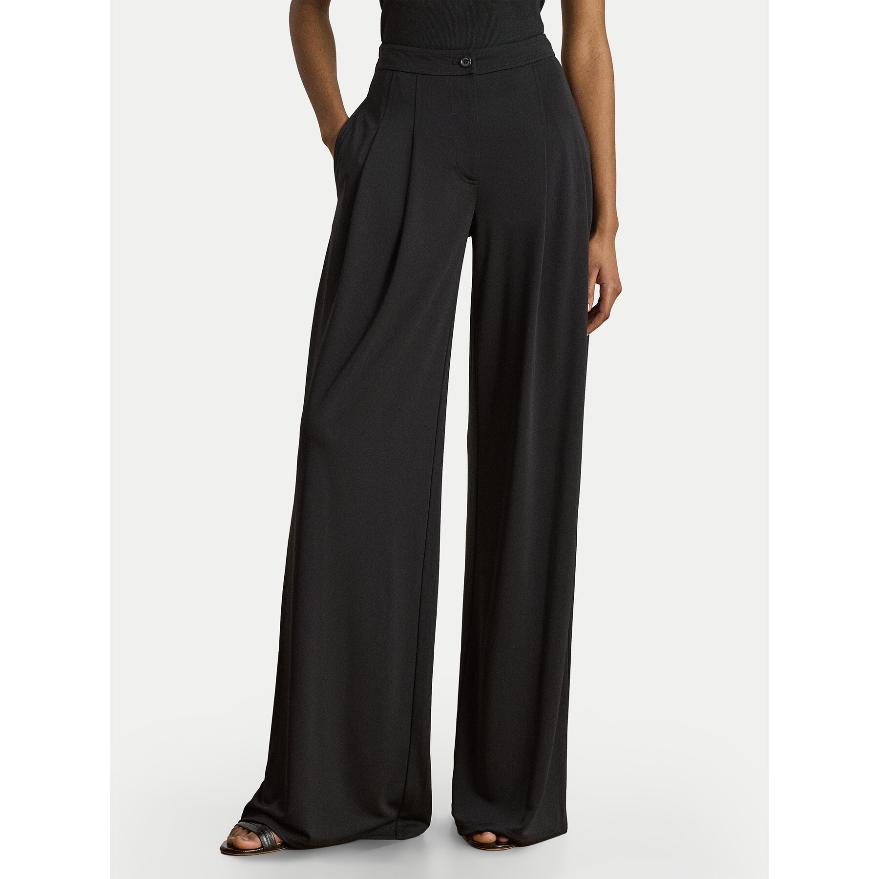 LAUREN RALPH LAUREN Spodnie materiałowe Chabrell 200980217001 Czarny Wide Leg