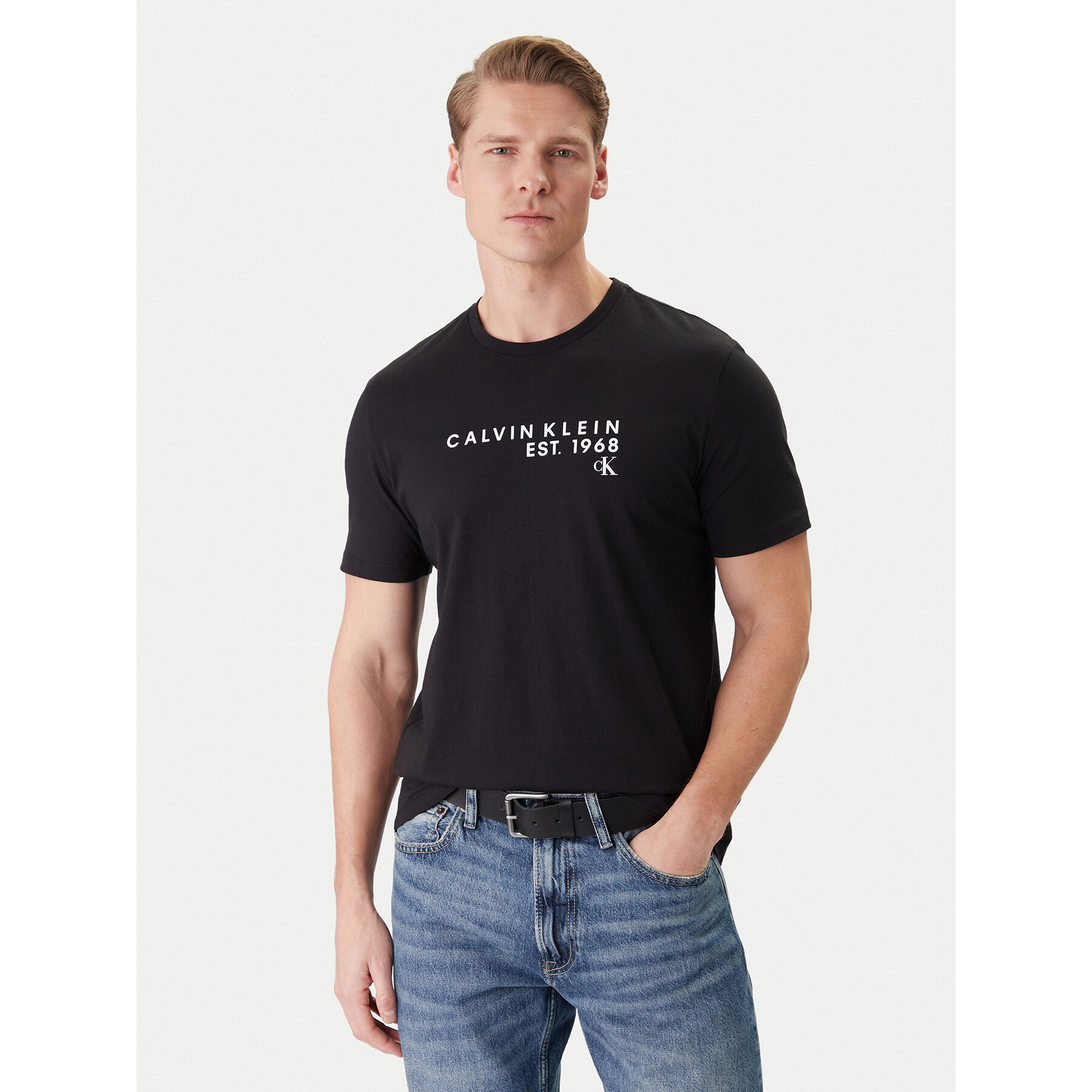 Calvin Klein Jeans T-Shirt LV04RF800G Czarny Classic Fit