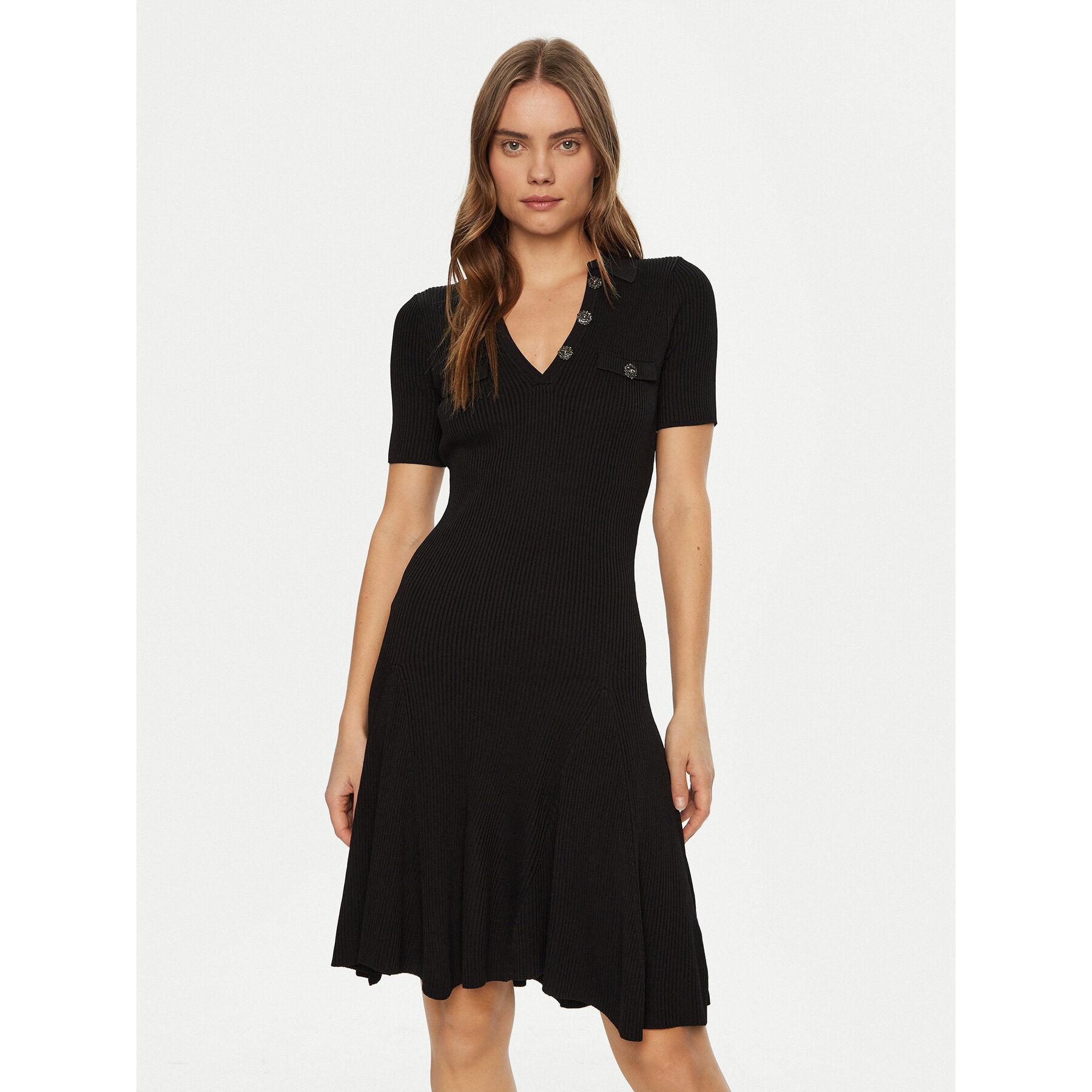 Guess Sukienka dzianinowa W5RK18 Z2U00 Czarny Regular Fit