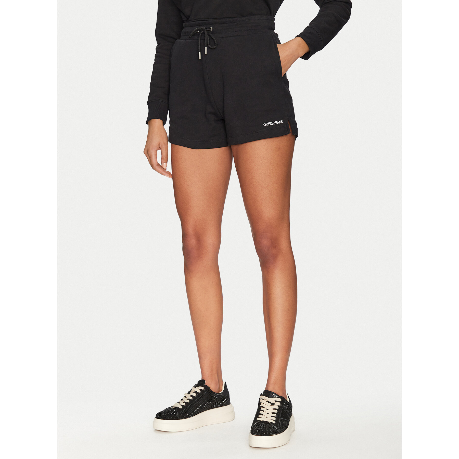 Guess Jeans Szorty sportowe W5GD0O K68I4 Czarny Relaxed Fit