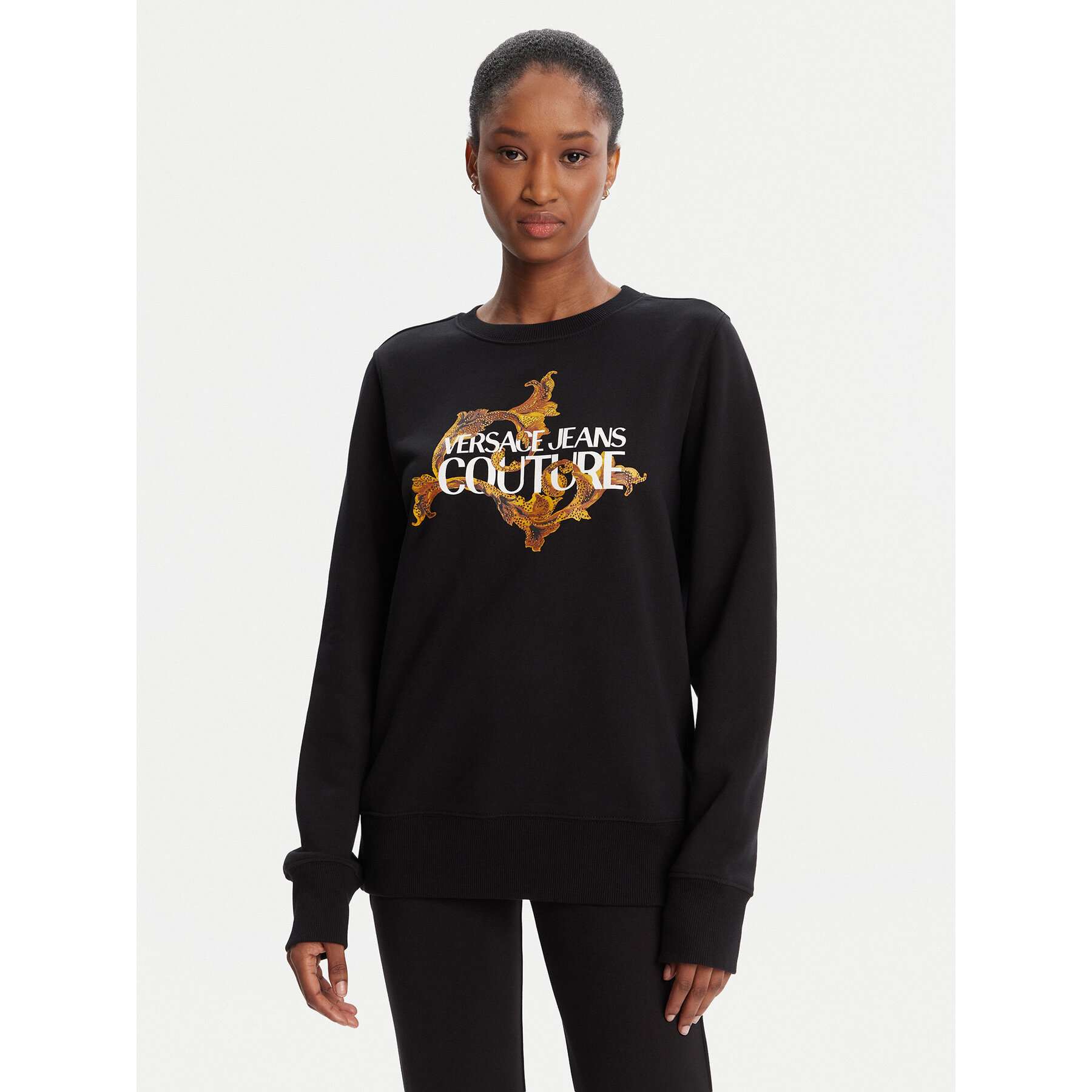 Versace Jeans Couture Bluza 79HAIE06 CF00E Czarny Regular Fit