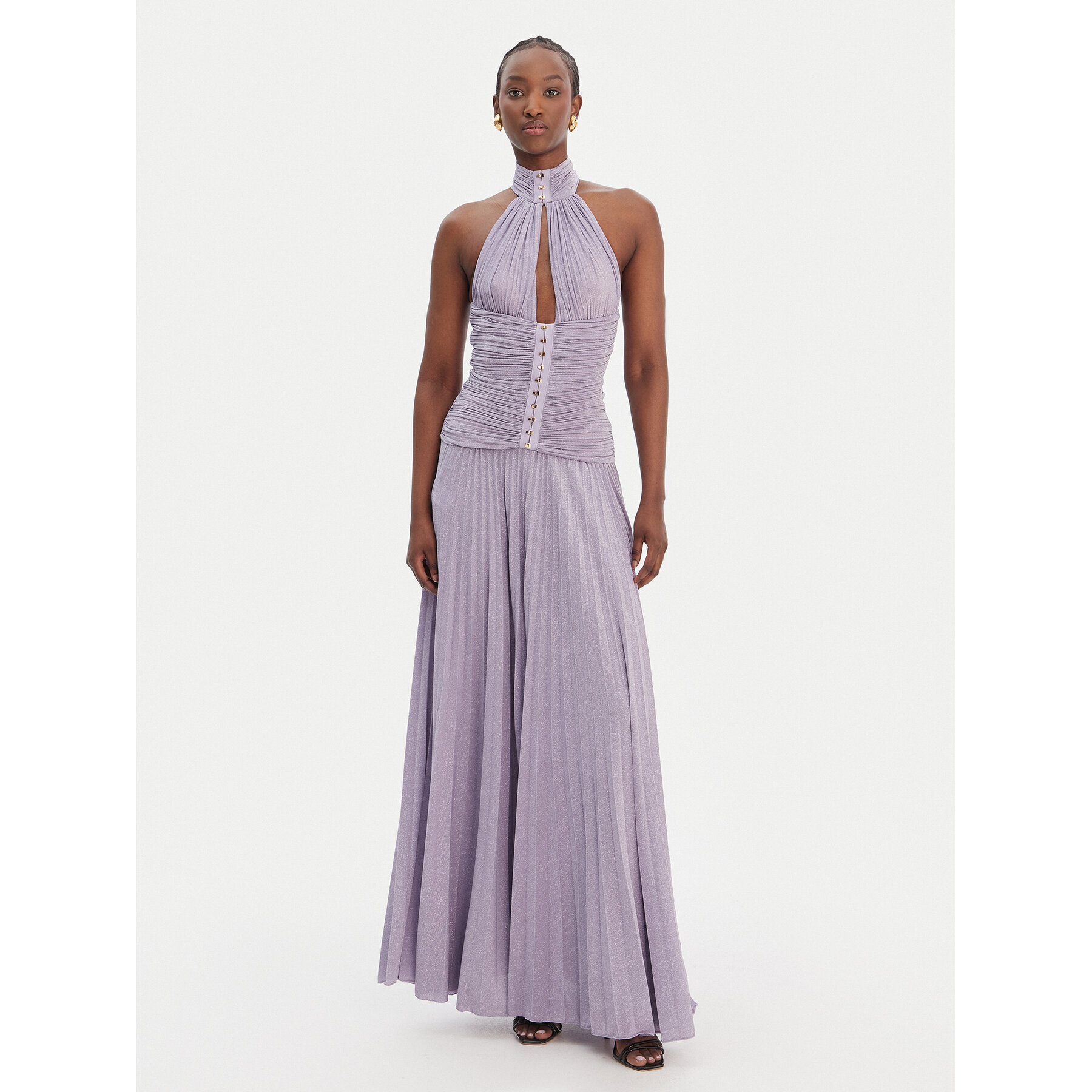 Elisabetta Franchi Sukienka wieczorowa AB-R18-61E2-V760 Fioletowy Regular Fit