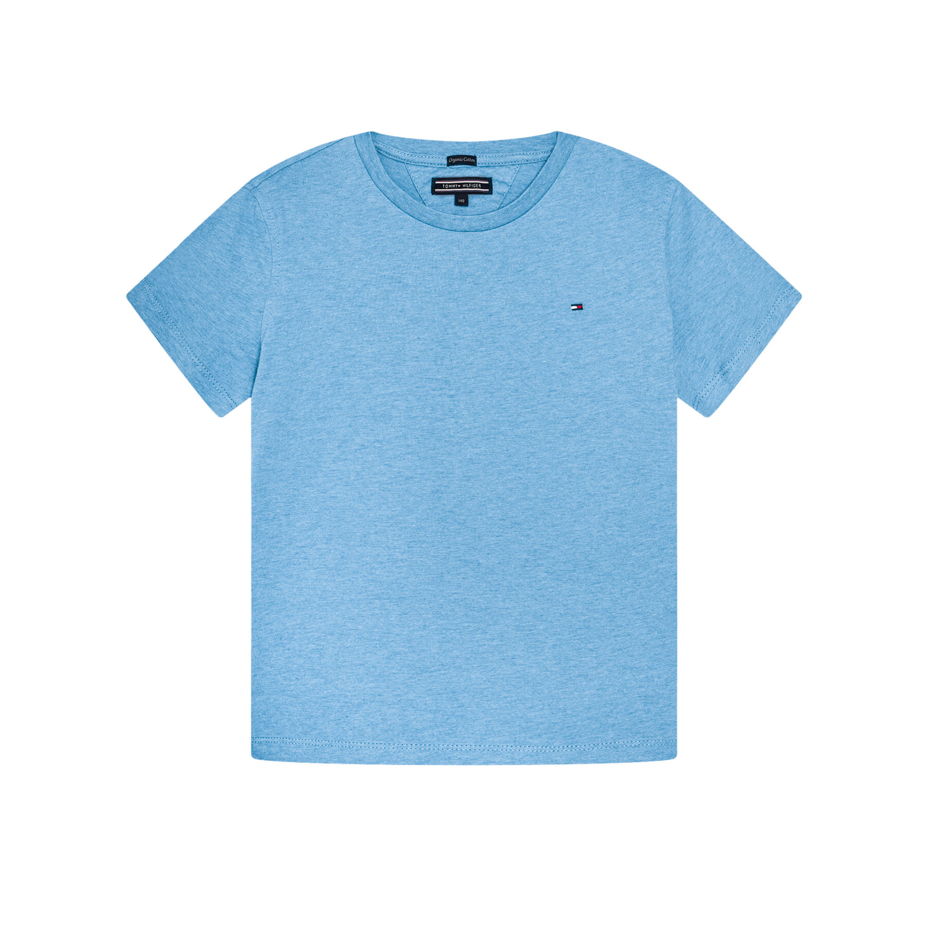 Tommy Hilfiger T-Shirt Basic Cn Knit S KB0KB04140 D Błękitny Regular Fit