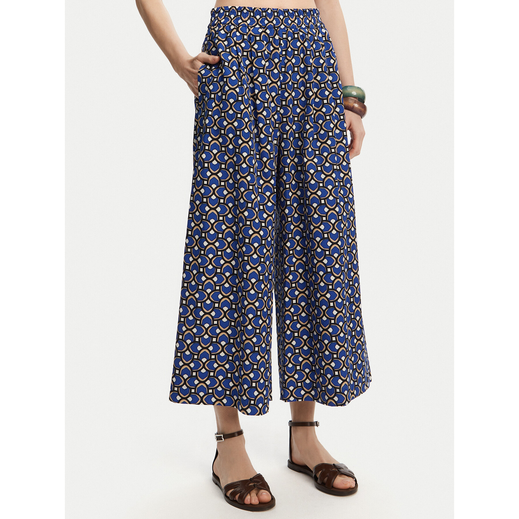 Weekend Max Mara Kuloty Virgin 2515131102 Niebieski Relaxed Fit