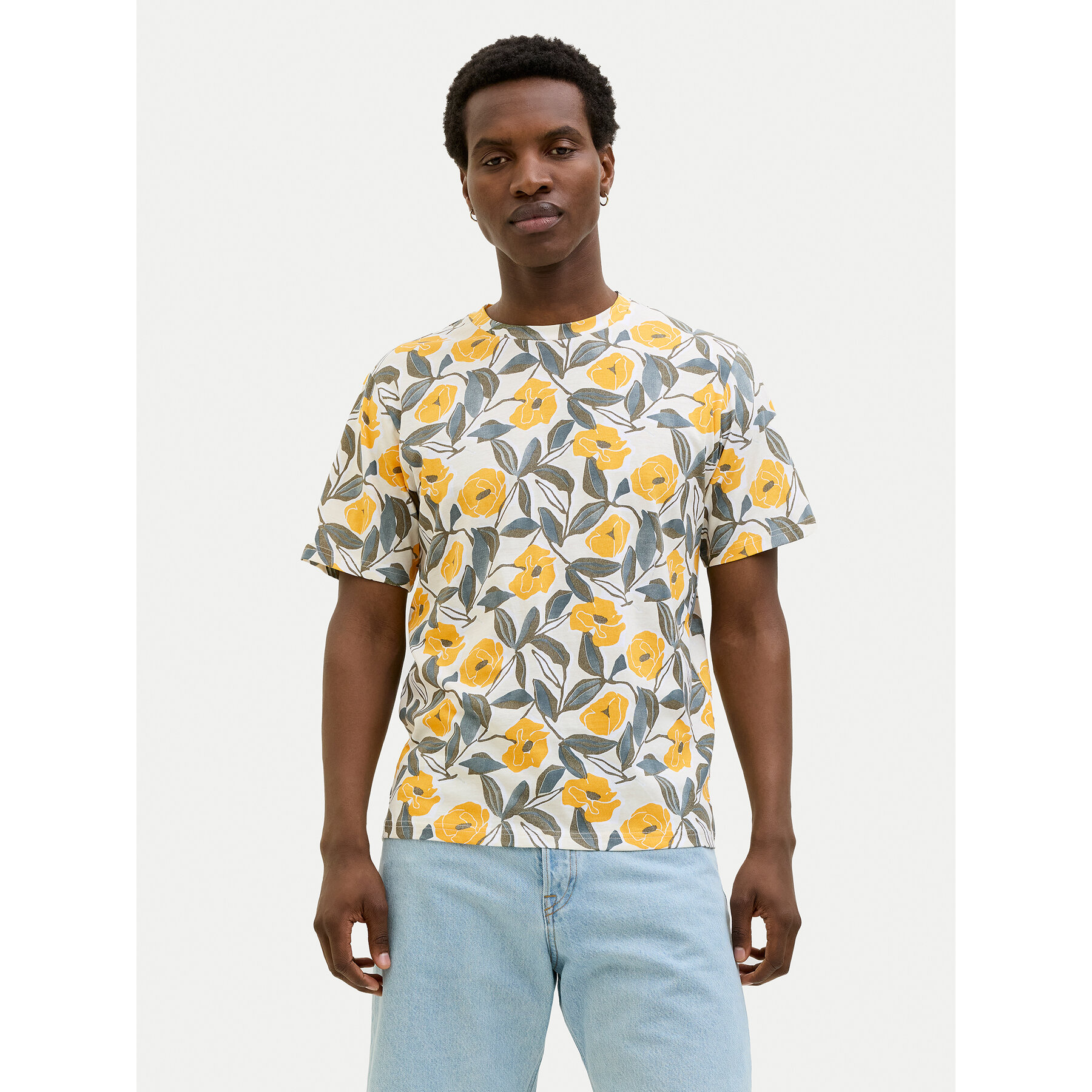 Jack & Jones T-Shirt Almeria 12276912 Beżowy Regular Fit