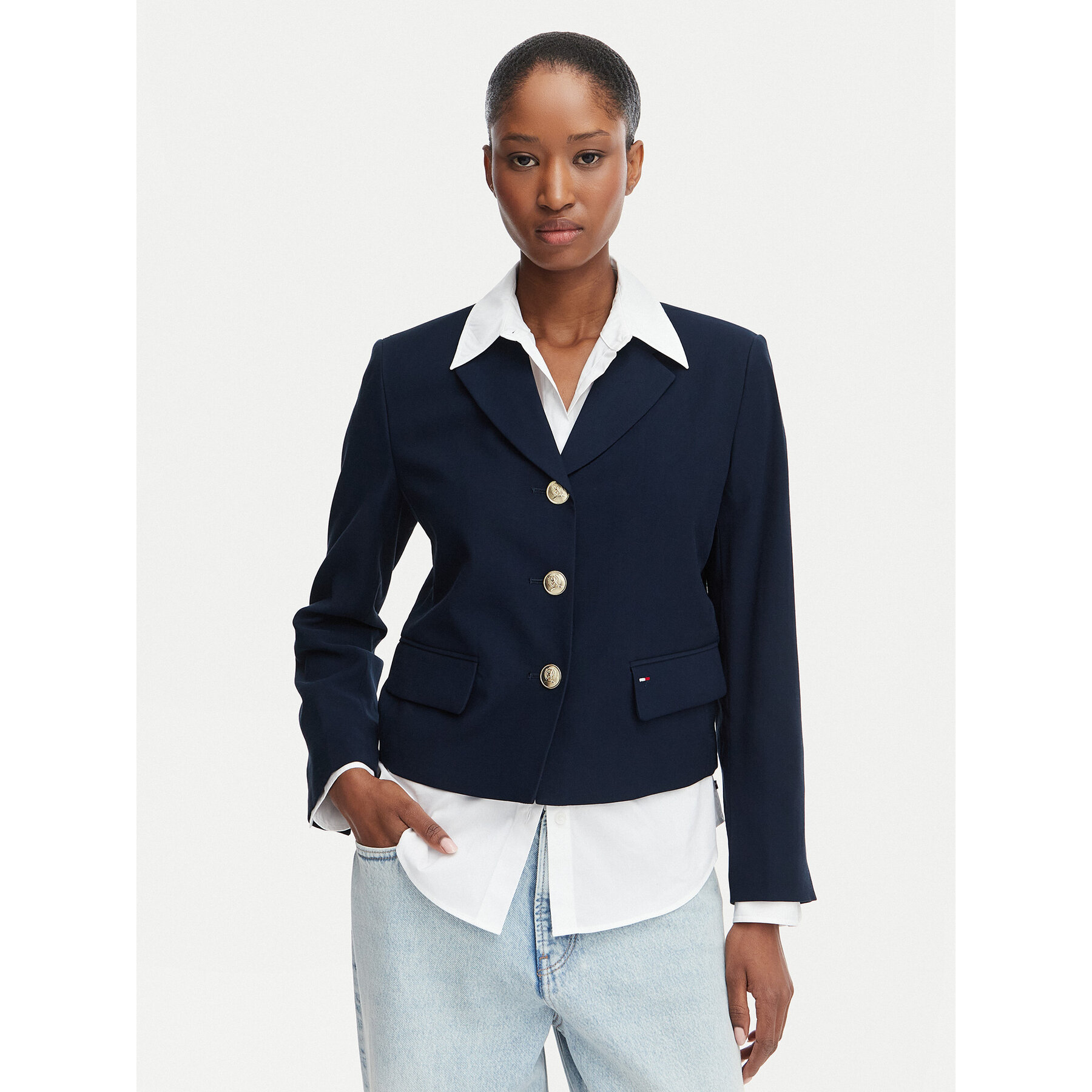 Tommy Jeans Marynarka DW0DW22910 Granatowy Regular Fit
