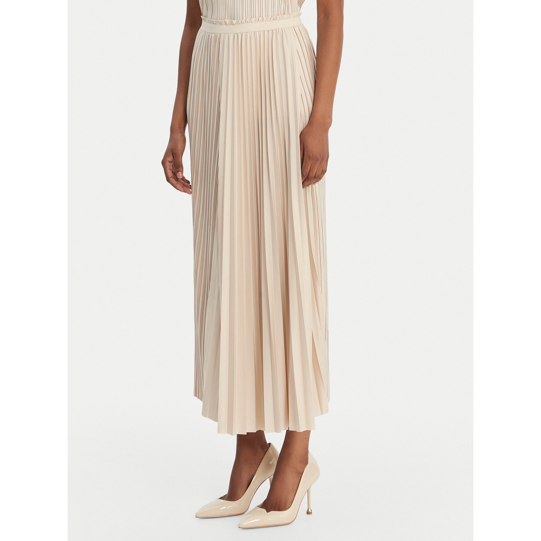 MAX&Co. Spódnica plisowana 2616771013200 Beżowy Regular Fit
