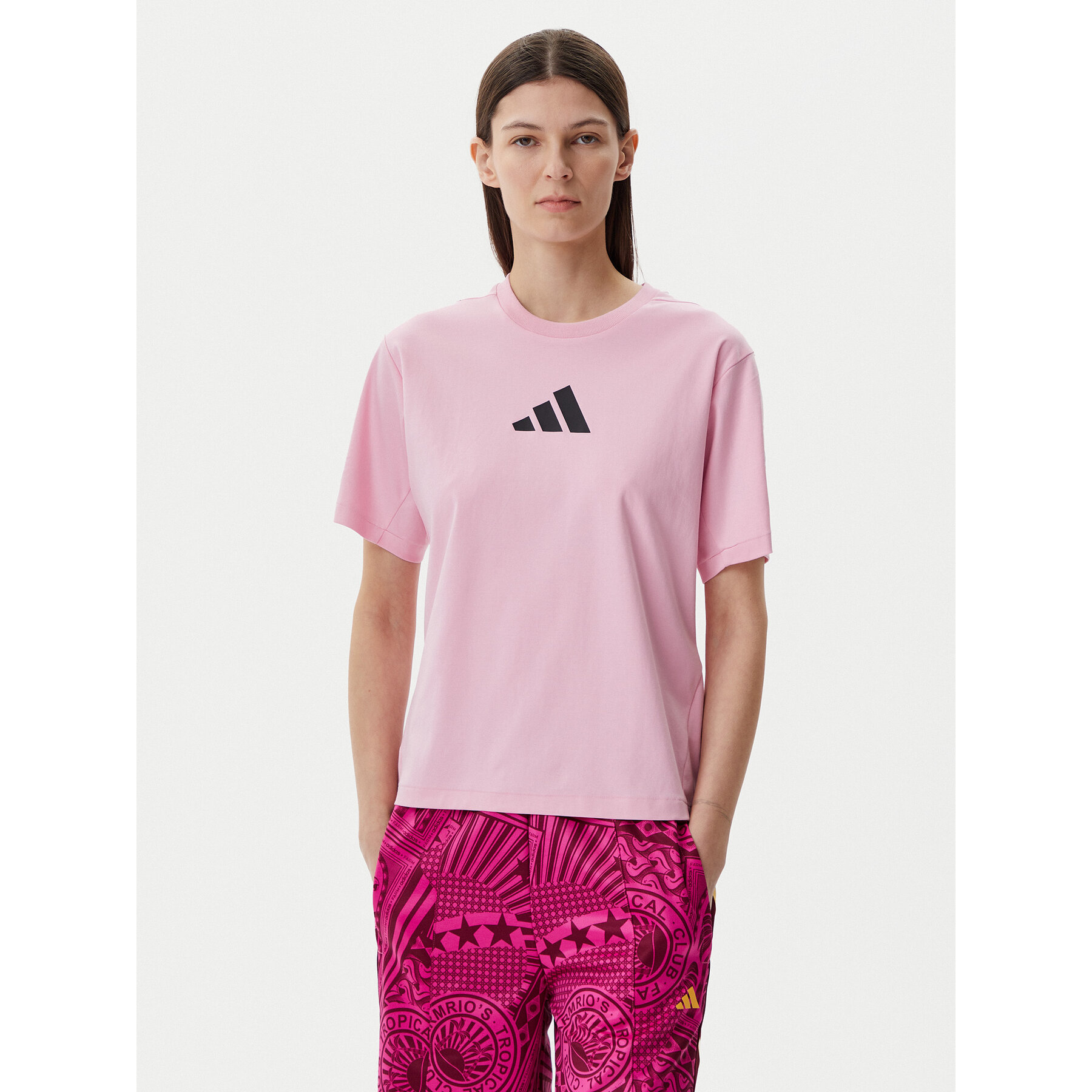 adidas T-Shirt Z.N.E. JC5401 Różowy Regular Fit