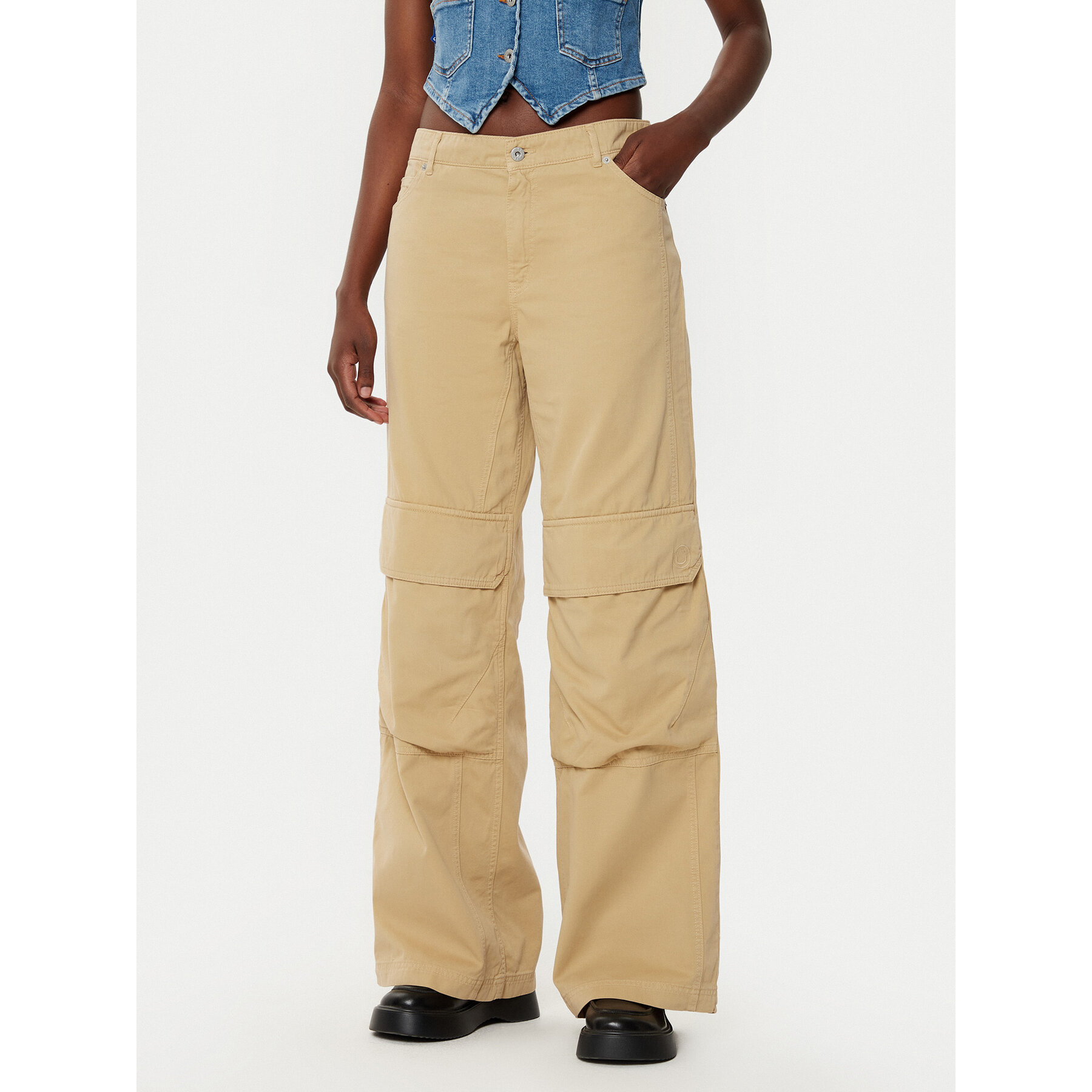 HUGO Spodnie materiałowe Hunder 50530833 Beżowy Relaxed Fit