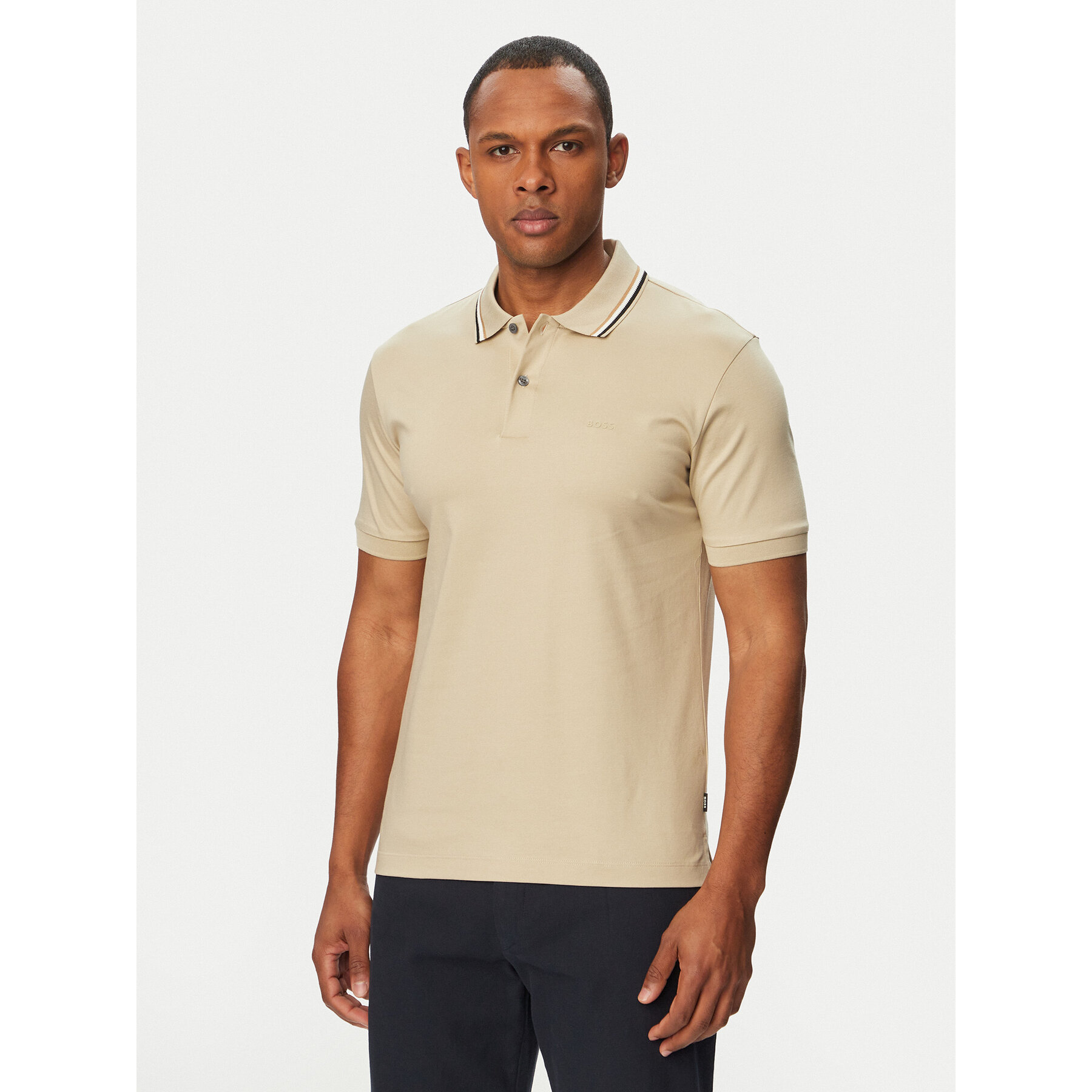 BOSS Polo Penrose 38 50469360 Beżowy Slim Fit