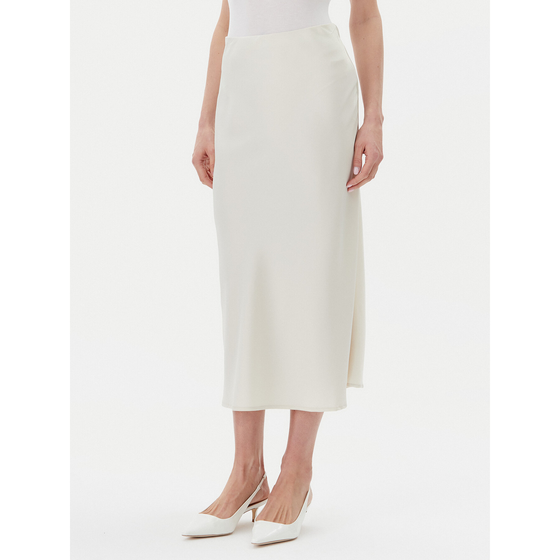 YAS Spódnica trapezowa Pella 26030737 Beżowy Regular Fit