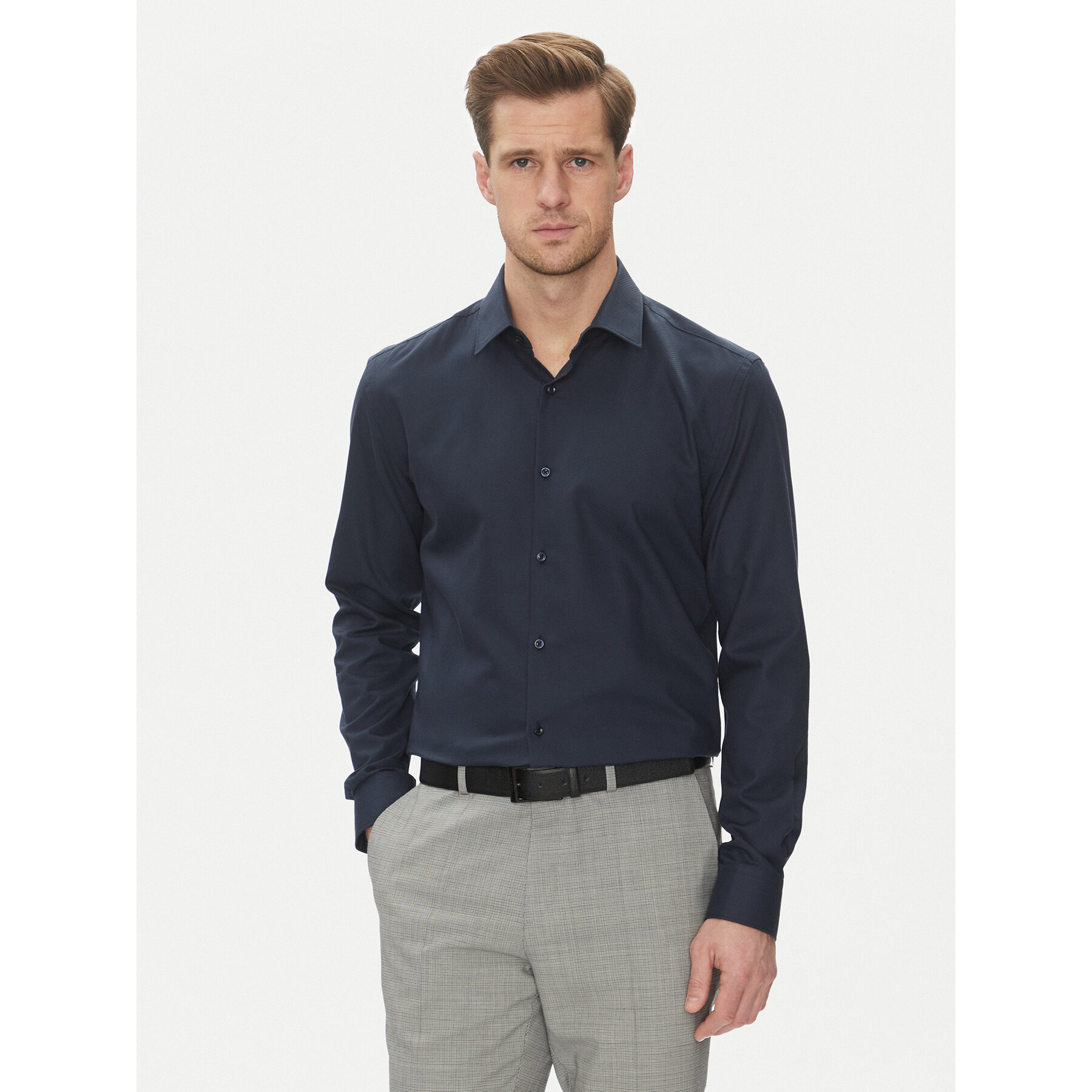 HUGO Koszula Kenno 50539707 Granatowy Slim Fit